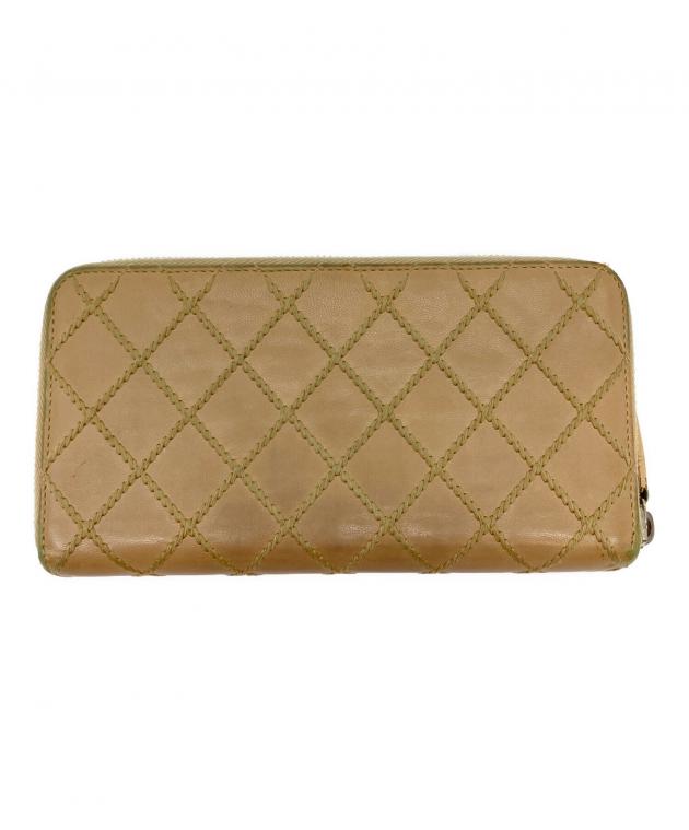中古・古着通販】CHANEL (シャネル) ワイルドステッチ 長財布 ベージュ