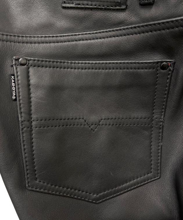 中古・古着通販】KADOYA (カドヤ) レザーパンツ ブラック サイズ:SIZE