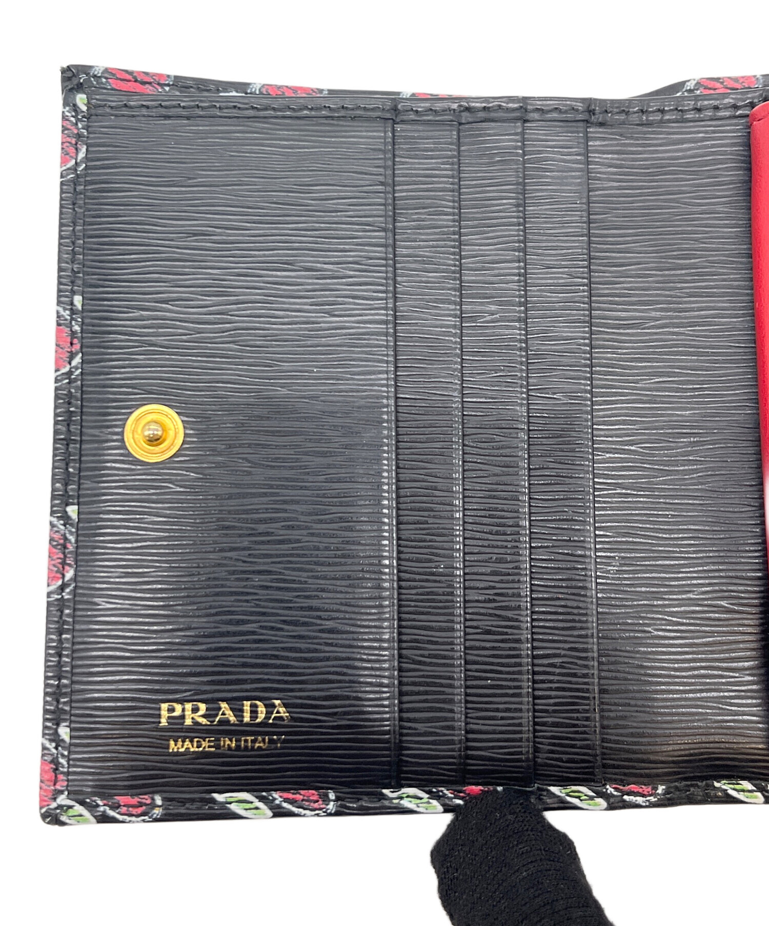 中古・古着通販】PRADA (プラダ) 2つ折り財布 ブラック｜ブランド