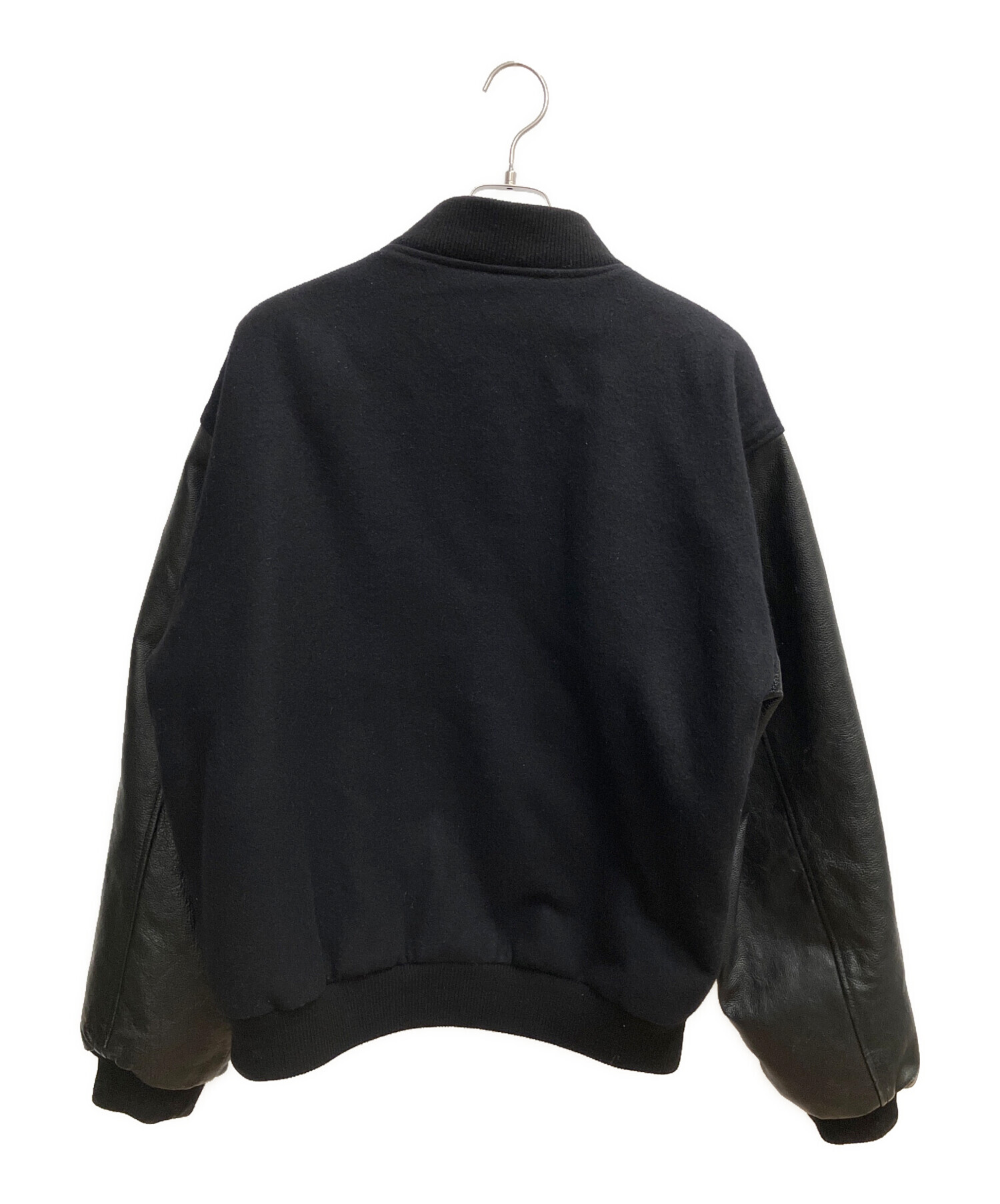 USA製 newzlander バッグロゴ スタジャン XLサイズ 袖レザー 中古・古着通販】New ZLANDER (ニュージランダー) レザー切替