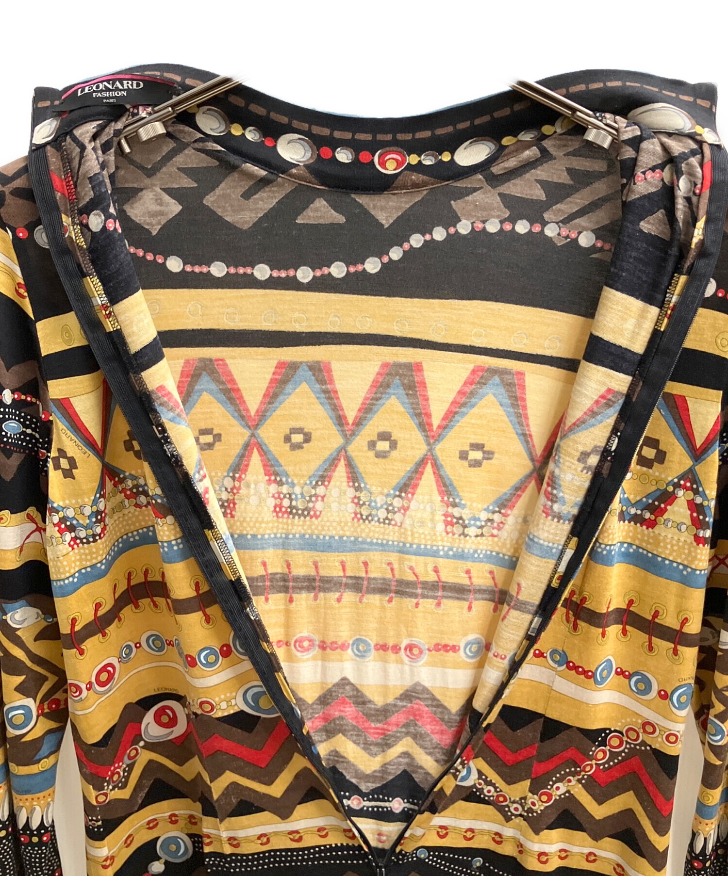 中古・古着通販】LEONARD (レオナール) 総柄長袖ワンピース マルチ 