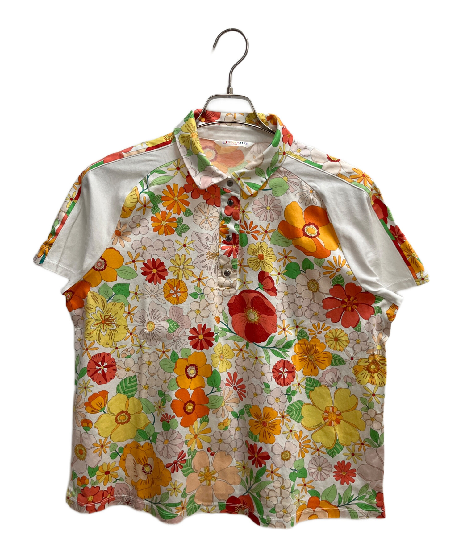 ★ 大きいサイズ ★ LEONARD SPORT レオナール　ポロシャツ　花柄 ☆ 大きいサイズ ☆ LEONARD SPORT レオナール ポロシャツ 花柄 【公式