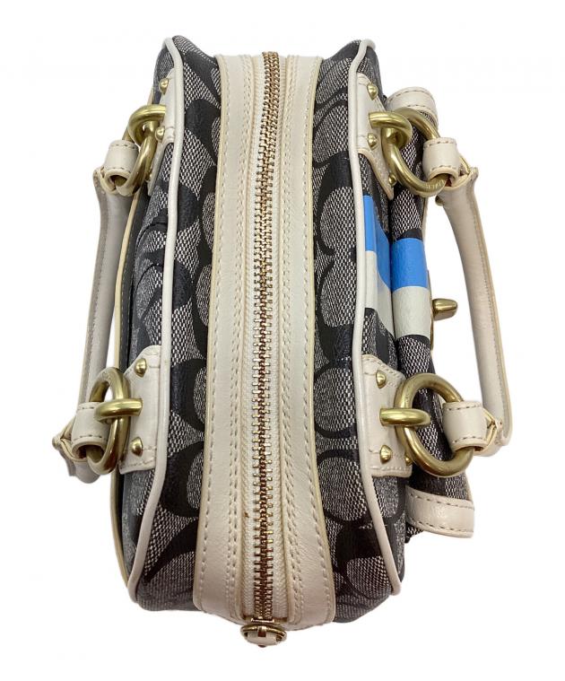 COACH コーチ　ヘリテージ ストライプ スモール ドームド ハンドバッグ 中古・古着通販】COACH (コーチ) ヘリテージ ストライプ スモール