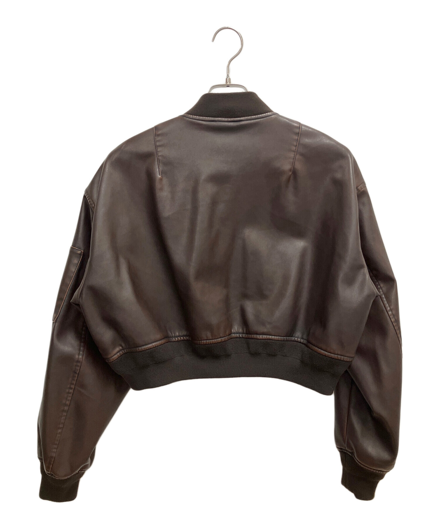 中古・古着通販】SLY (スライ) VINTAGE F／LEATHER CROP ブルゾン