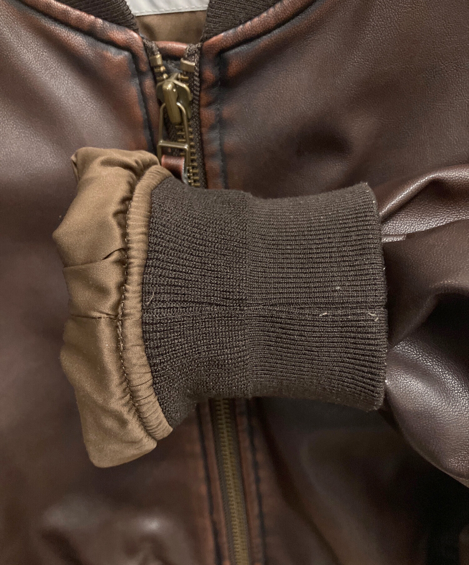 中古・古着通販】SLY (スライ) VINTAGE F／LEATHER CROP ブルゾン