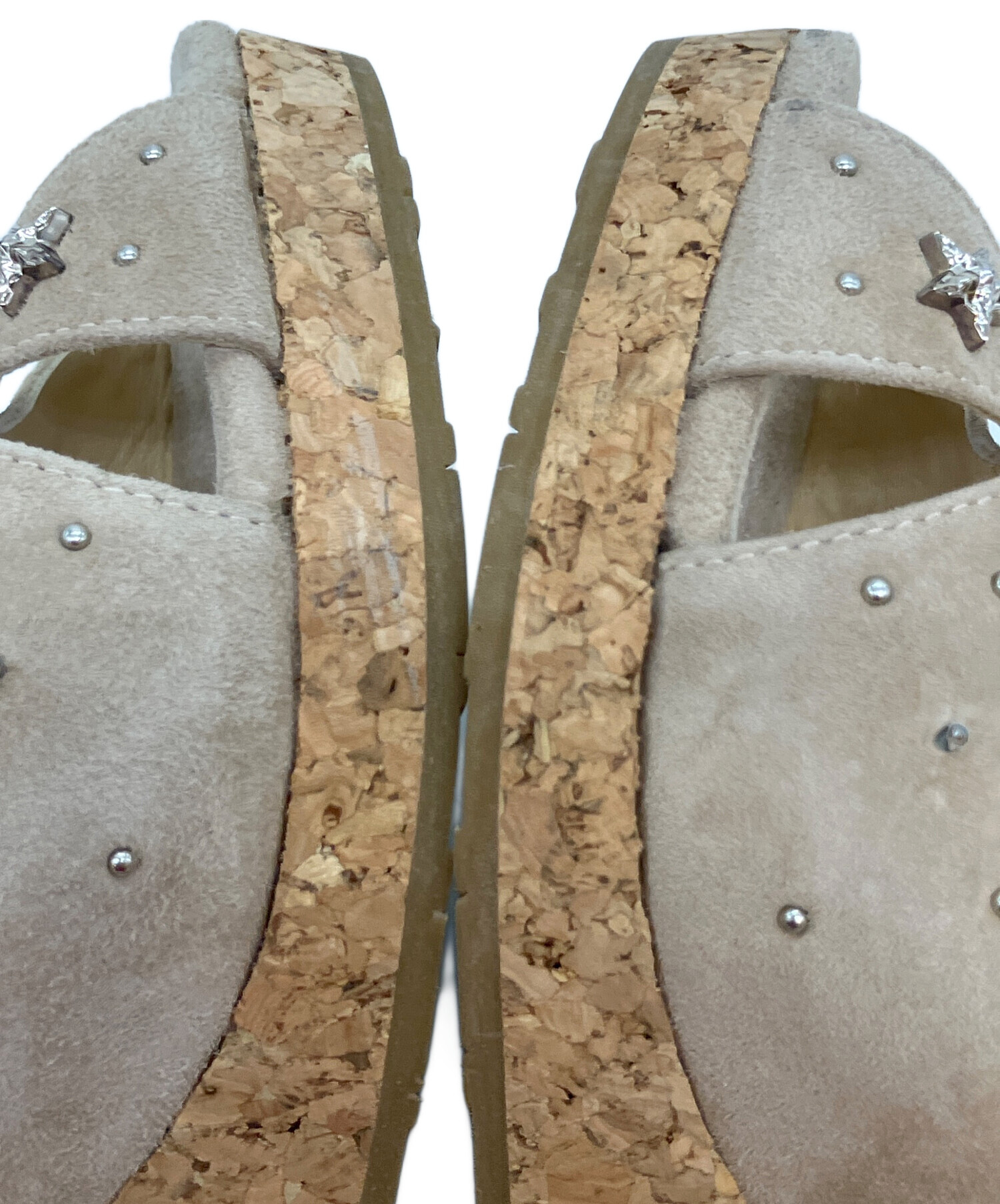 JIMMY CHOO ジミーチュウサンダル　スタースタッズウェッジソール 中古・古着通販】JIMMY CHOO (ジミーチュウ) スタースタッズ ウェッジ