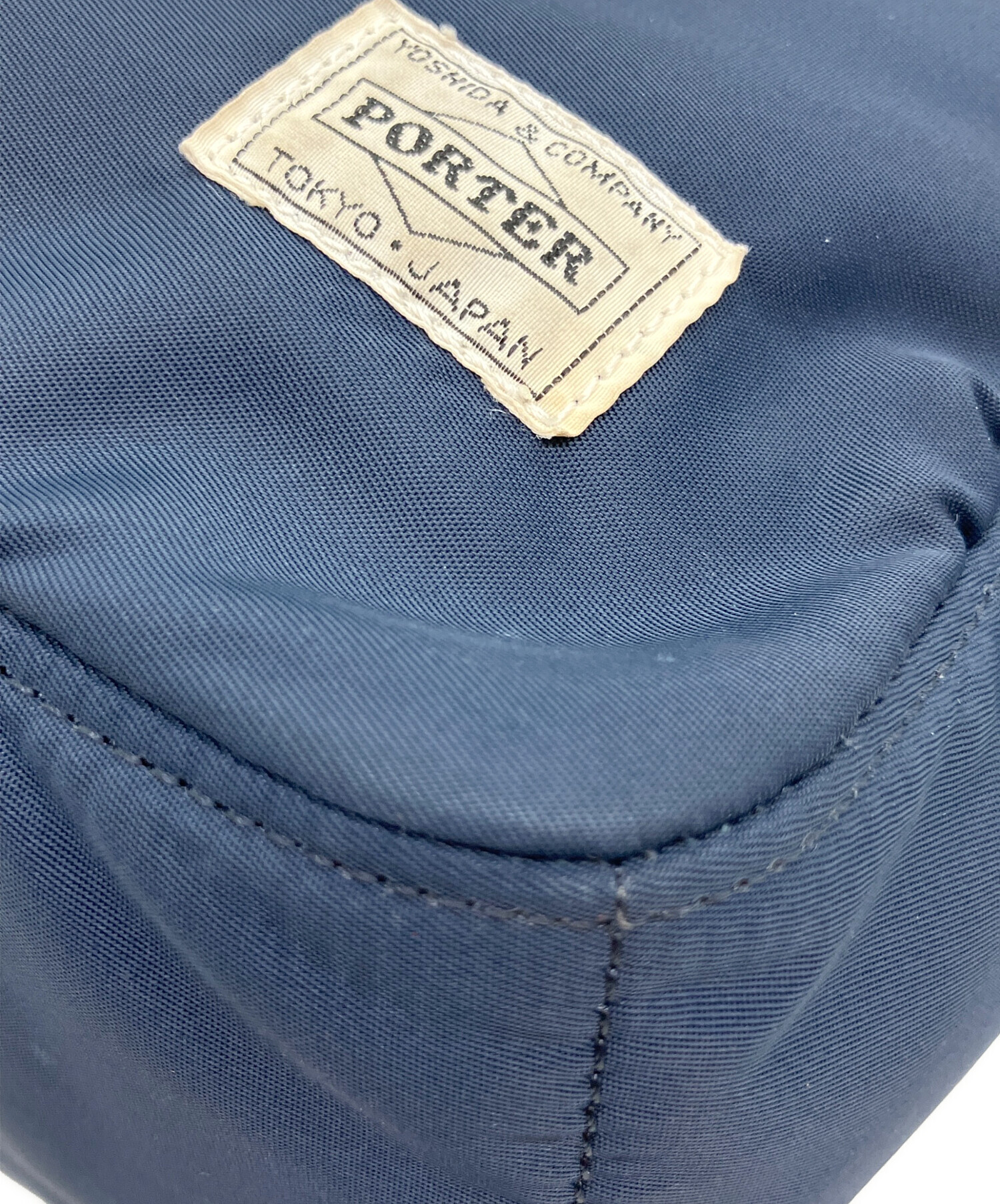 中古・古着通販】PORTER (ポーター) クリーム トートバッグ ネイビー 