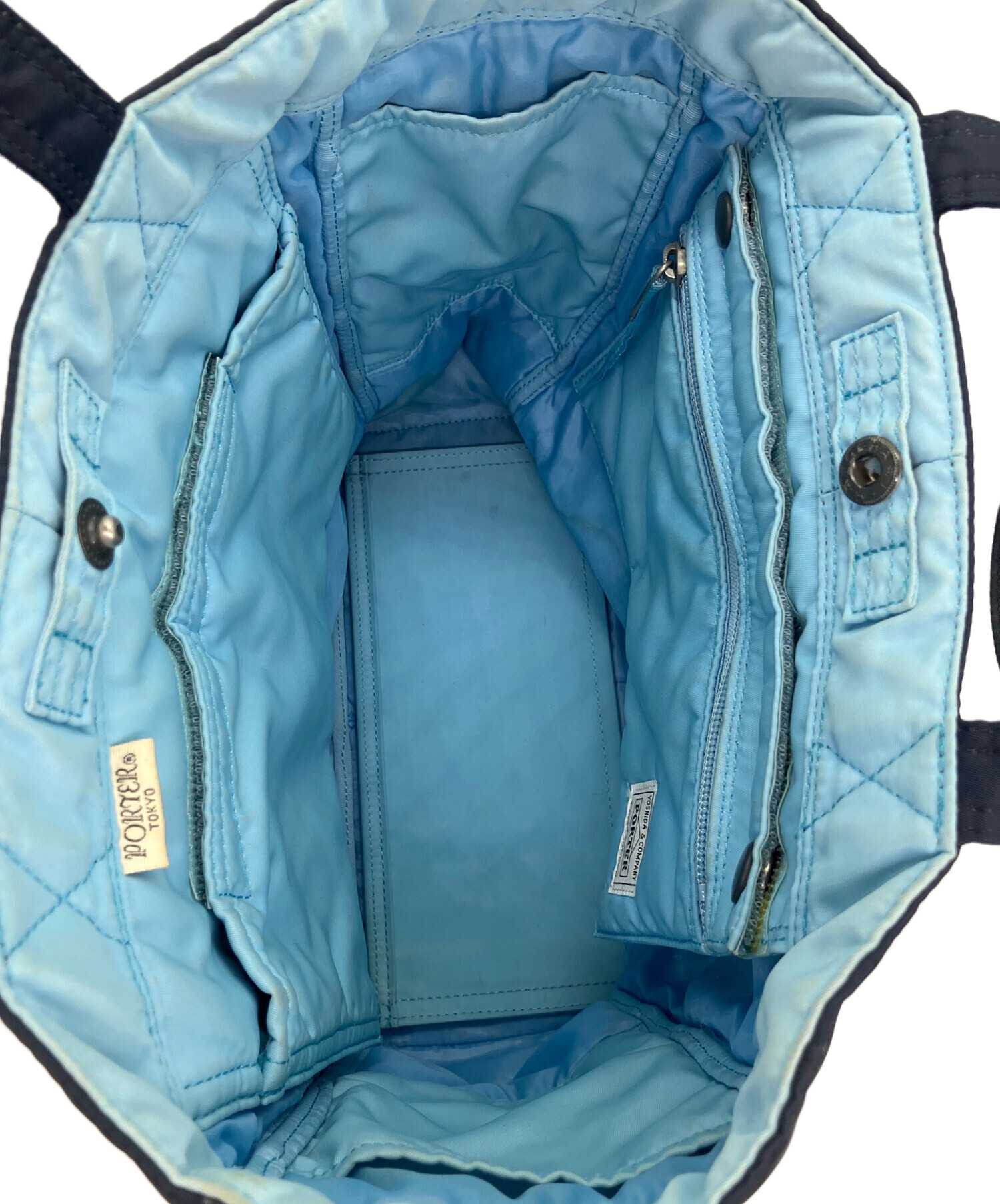 中古・古着通販】PORTER (ポーター) クリーム トートバッグ ネイビー