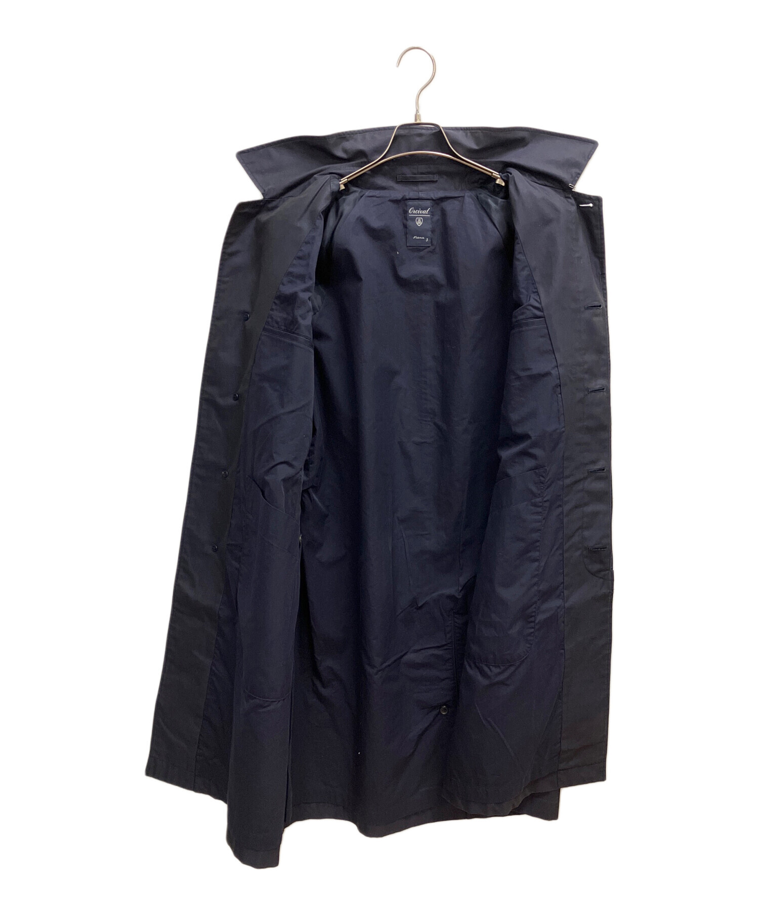 中古・古着通販】ORCIVAL (オーシバル) ステンカラーコート ネイビー