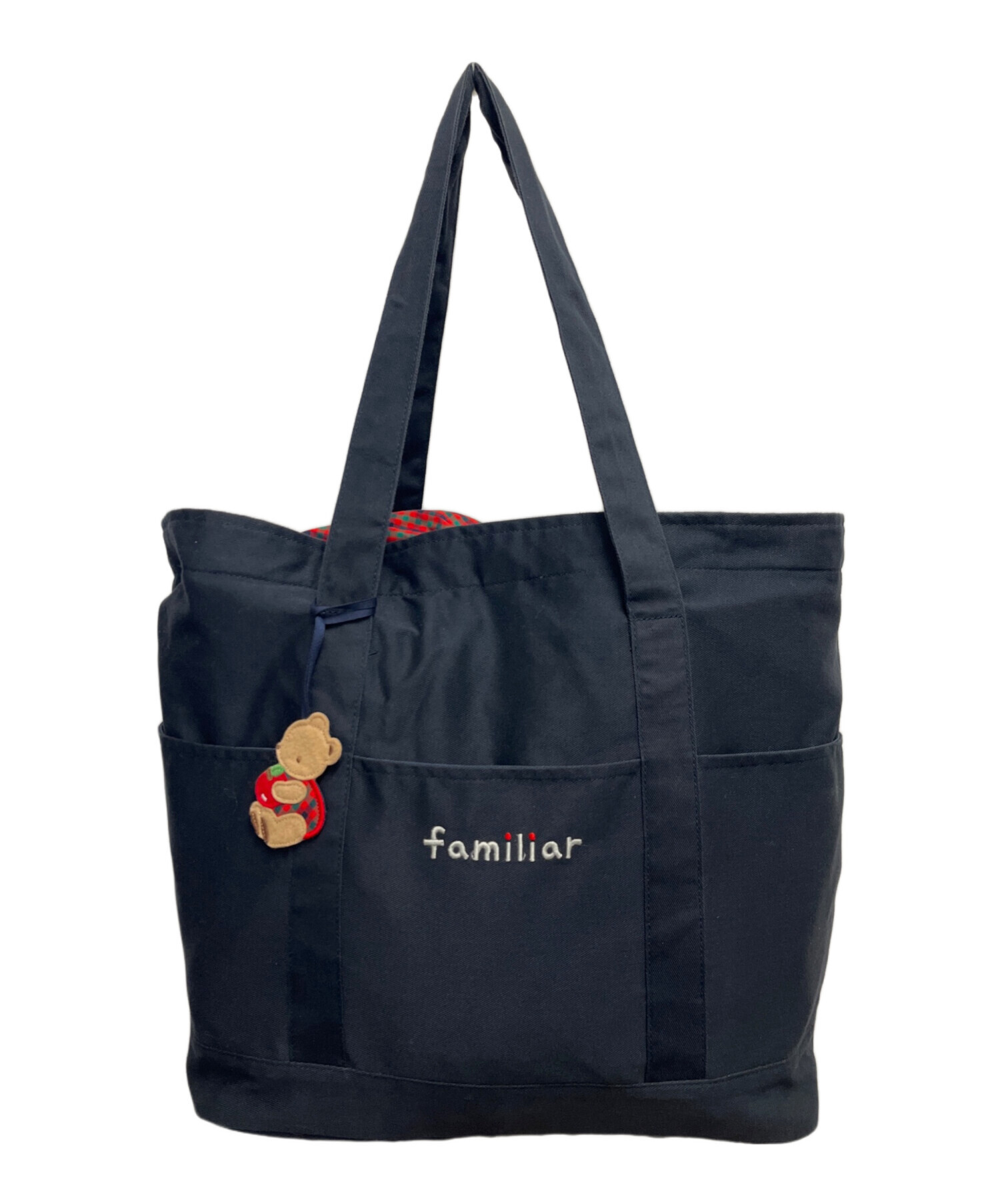 (未使用)familiar トートバッグ ネイビー 中古・古着通販】familiar (ファミリア) トートバッグ ネイビー