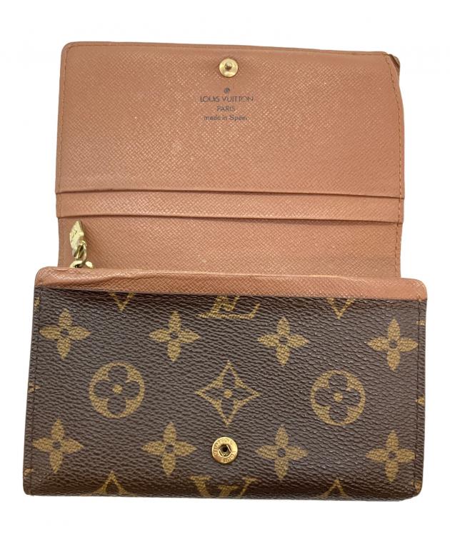 【美品】ルイヴィトン モノグラム ポルトモネ ビエ トレゾール L字 財布 茶色 LOUIS VUITTON - 本物 ルイヴィトン LOUIS VUITTON LV ポルトモネ ビエ