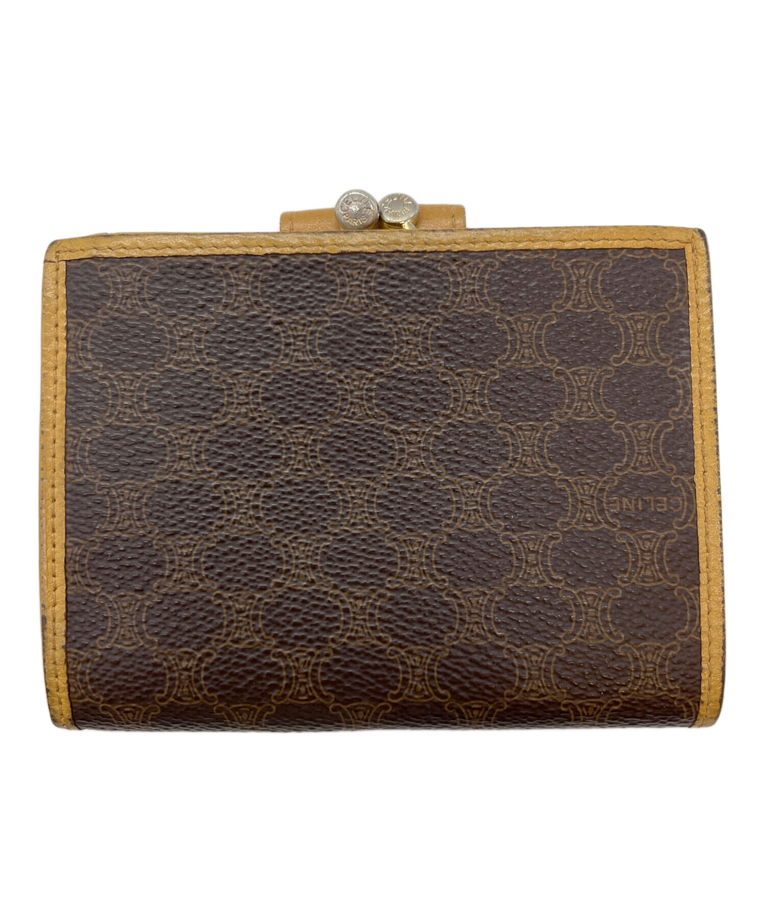CELINE セリーヌ 財布・ケース  ベージュ 【古着】【中古】【送料無料】 中古・古着通販】CELINE (セリーヌ) 2つ折り財布 ブラウン×ベージュ