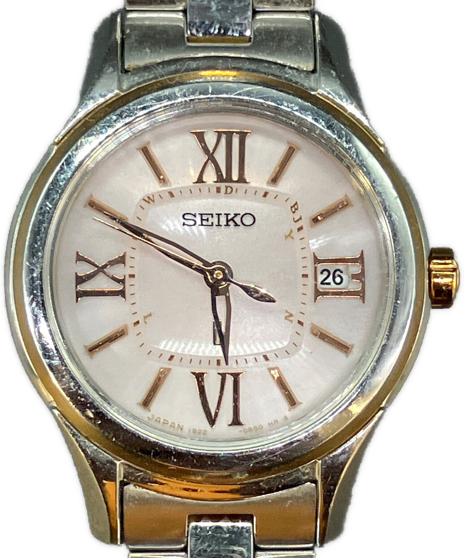 【美品】SEIKO ルキア 1B22 コンビカラー ピンク文字盤 回路検査済 中古・古着通販】SEIKO (セイコー) ルキア 腕時計 ピンク｜ブランド
