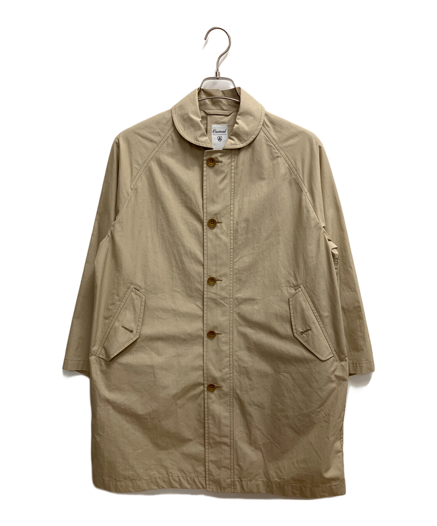 ORCIVAL ステンカラーコート　2 ベージュ フード付き 中古・古着通販】ORCIVAL (オーシバル) ステンカラーコート ベージュ