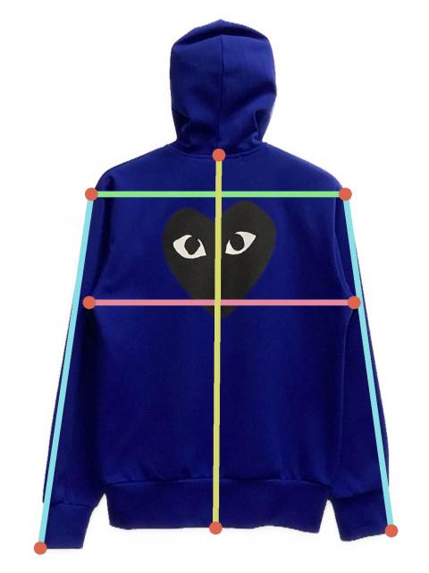 PLAY コムデギャルソン パーカー ブルー Lサイズ PLAY COMME des GARCONS コムデギャルソン プレイ パーカー スウェット