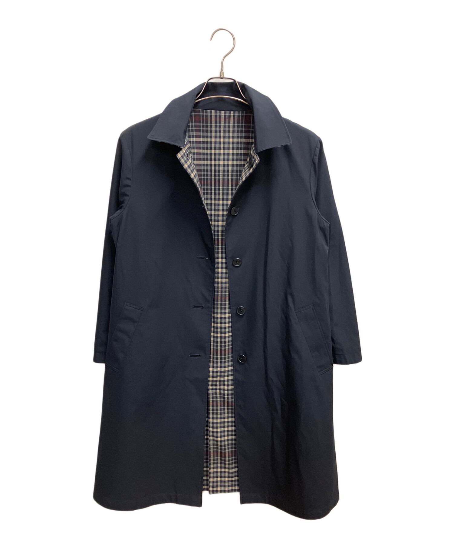 【ジェイプレス J.PRESS】新品　ノーカラー　コート　ネイビー　13号　2L 中古・古着通販】J.PRESS (ジェイプレス) ステンカラーコート ネイビー