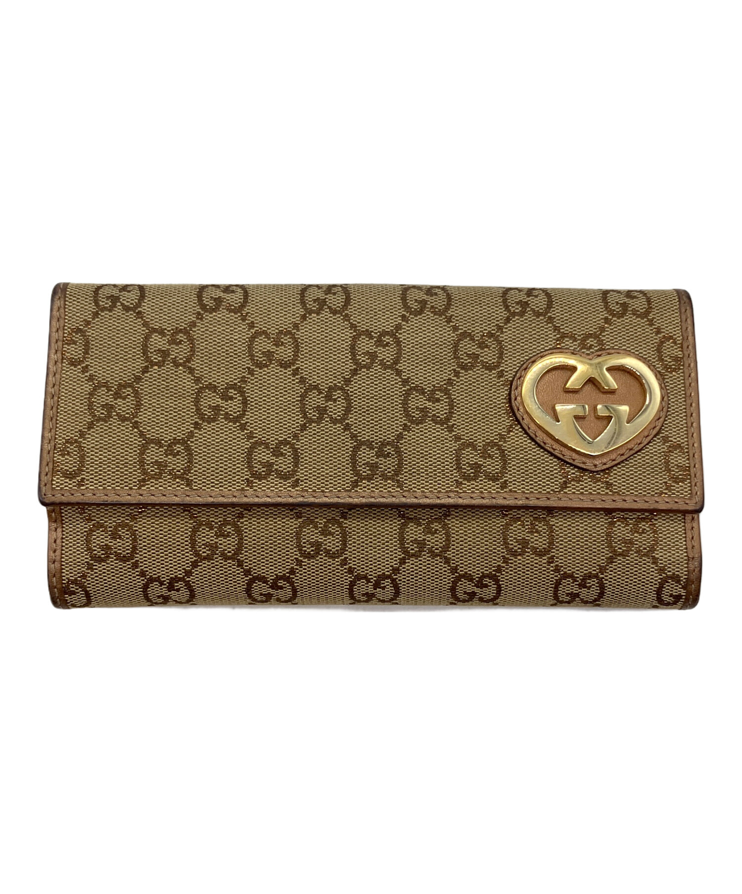 中古・古着通販】GUCCI (グッチ) ラブリーハート 長財布 ベージュ