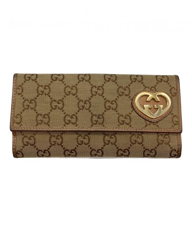 中古・古着通販】GUCCI (グッチ) ラブリーハート 長財布 ベージュ