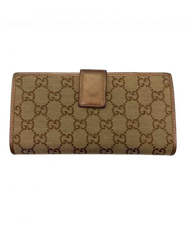 グッチ 三つ折り 長財布 ベージュ 257303 4276 財布 PVC レザー 中古 GUCCI GG ハート ホック ロング ウォレット 小銭入れ有 レディース 女性 定番 人気 シンプル ヴィンテージ GG柄 総柄 折り財布 茶色 SALE！】GUCCI グッチ Wホック 長財布 ロングウォレット ラブリー