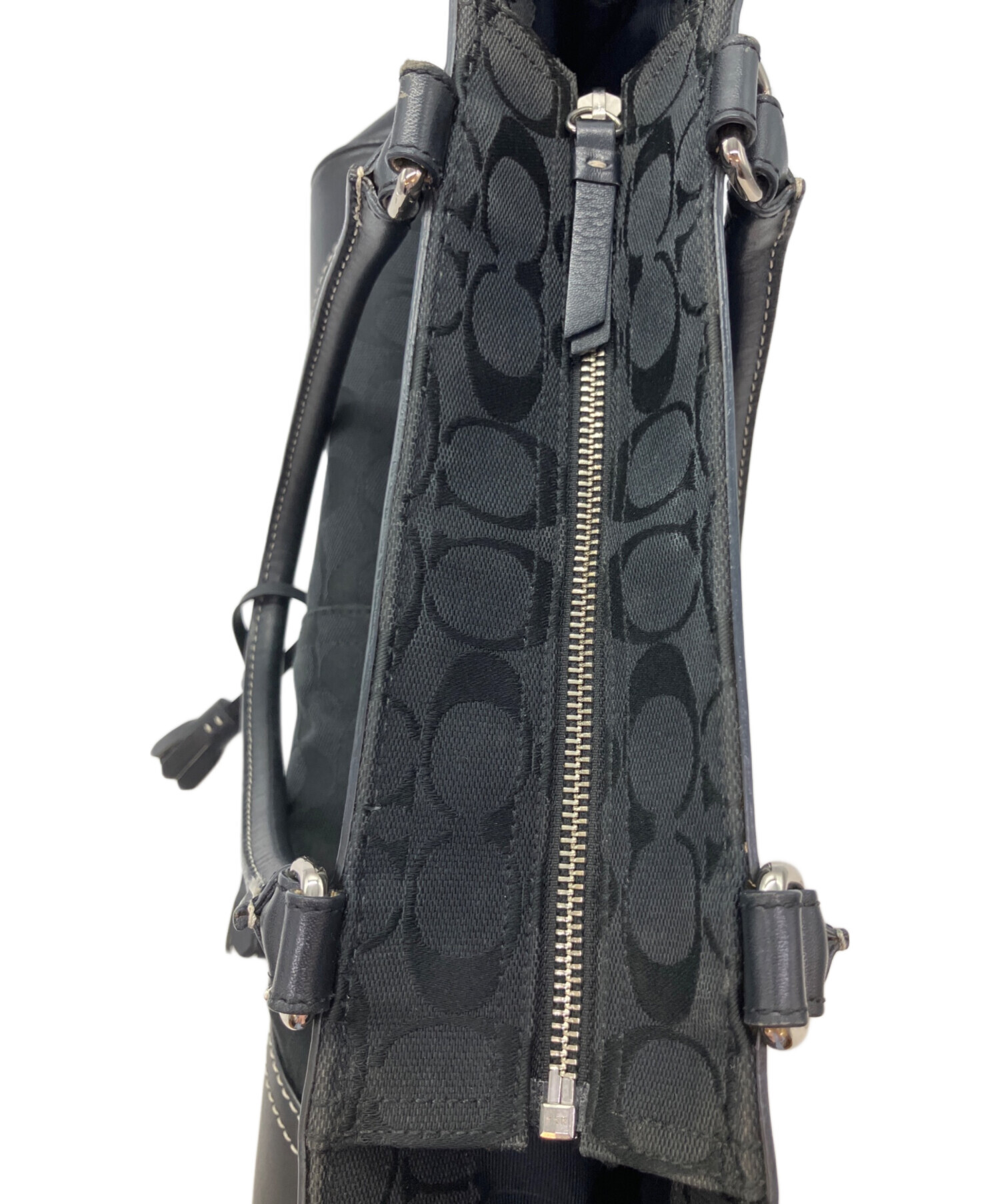 中古・古着通販】COACH (コーチ) シグネチャー トートバッグ ブラック