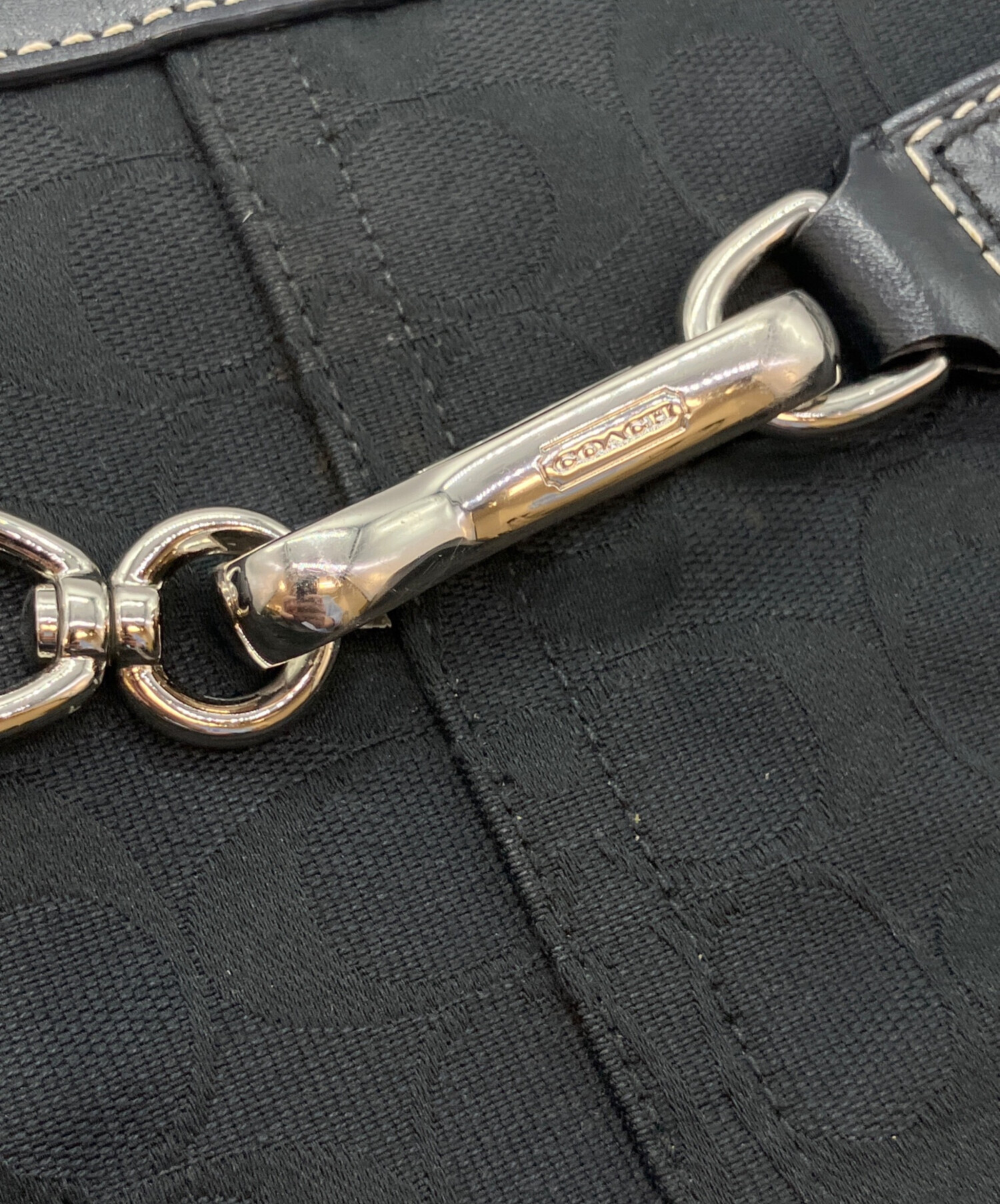 中古・古着通販】COACH (コーチ) シグネチャー トートバッグ ブラック