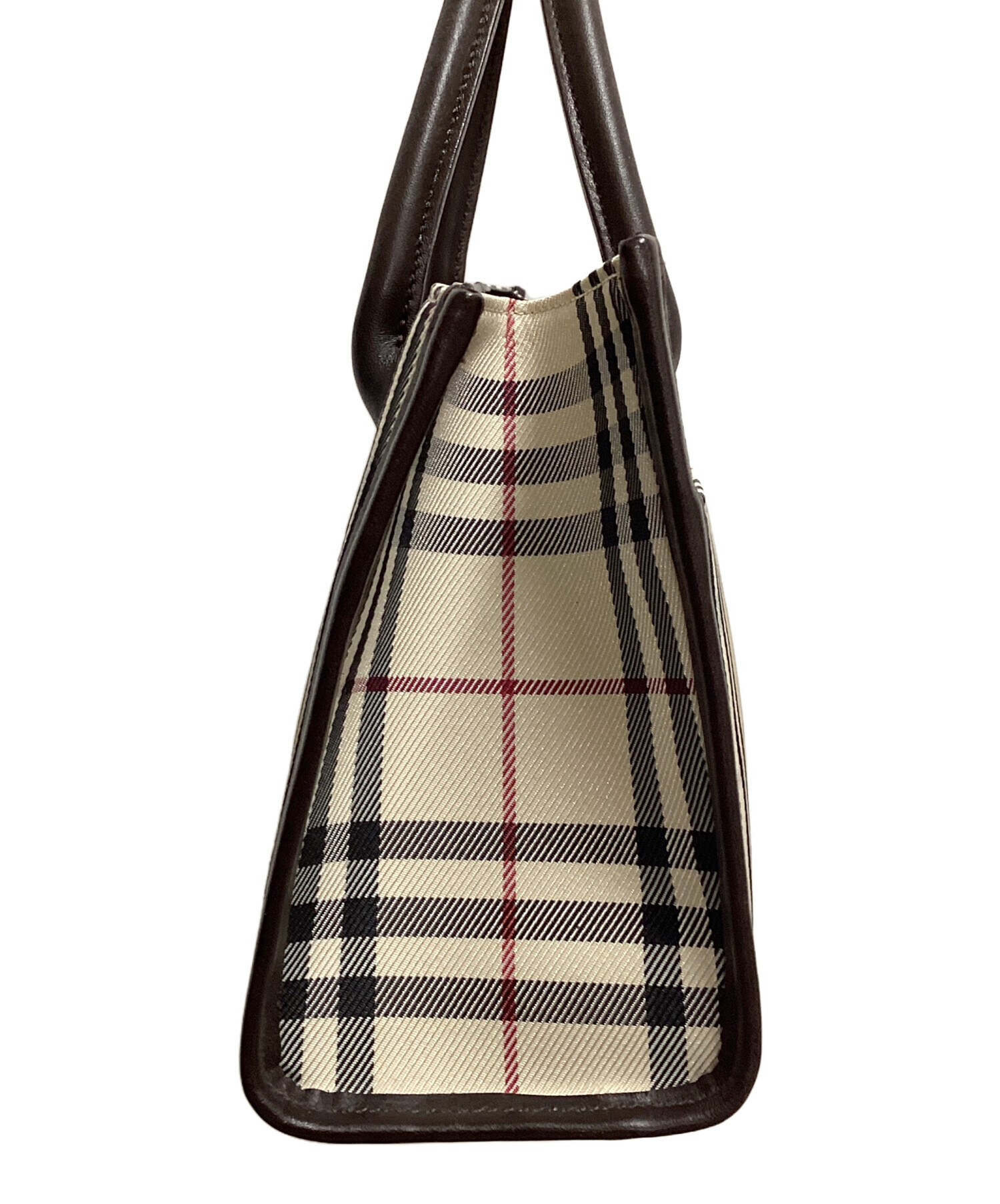 【未使用・タグ付】バーバリー ブリーフケース レザー ノバチェック ブラウン 中古・古着通販】BURBERRY (バーバリー) ノバチェック ハンドバッグ