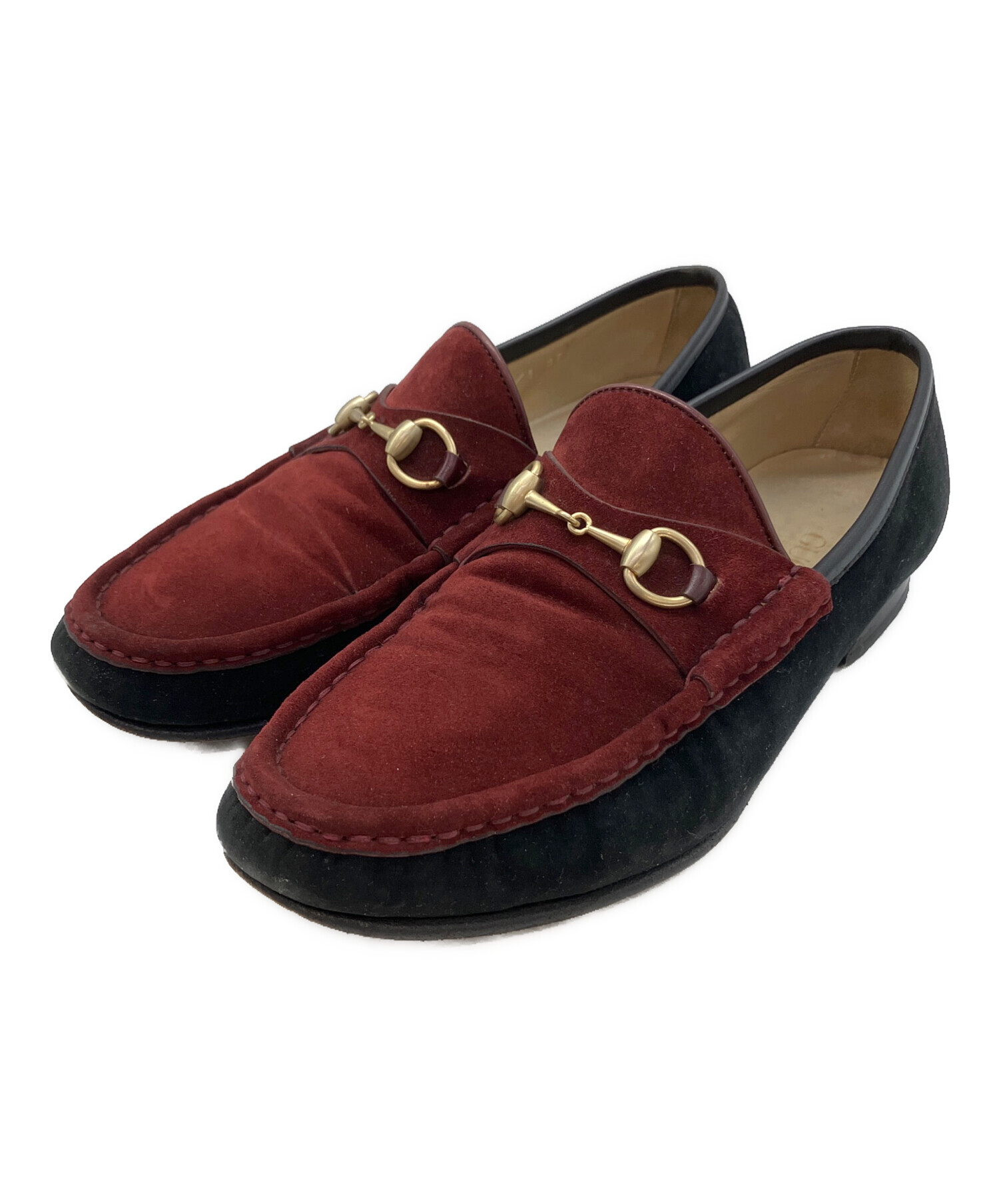 グッチ様　501.505 中古・古着通販】GUCCI (グッチ) ビットローファー ボルドー×ブラック