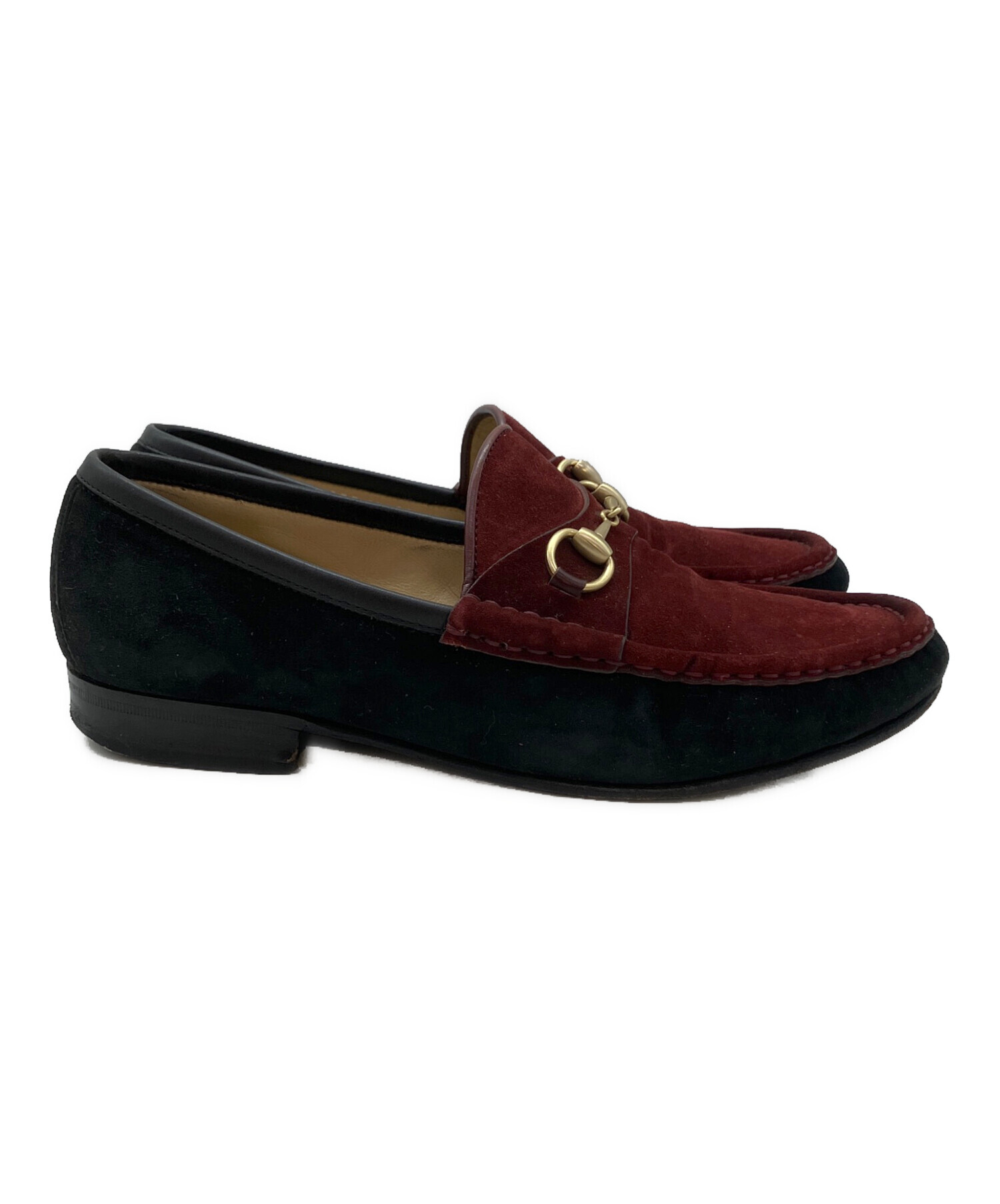 GUCCI グッチ　ローファー　バーガンディ ボルドー 中古・古着通販】GUCCI (グッチ) ビットローファー ボルドー×ブラック