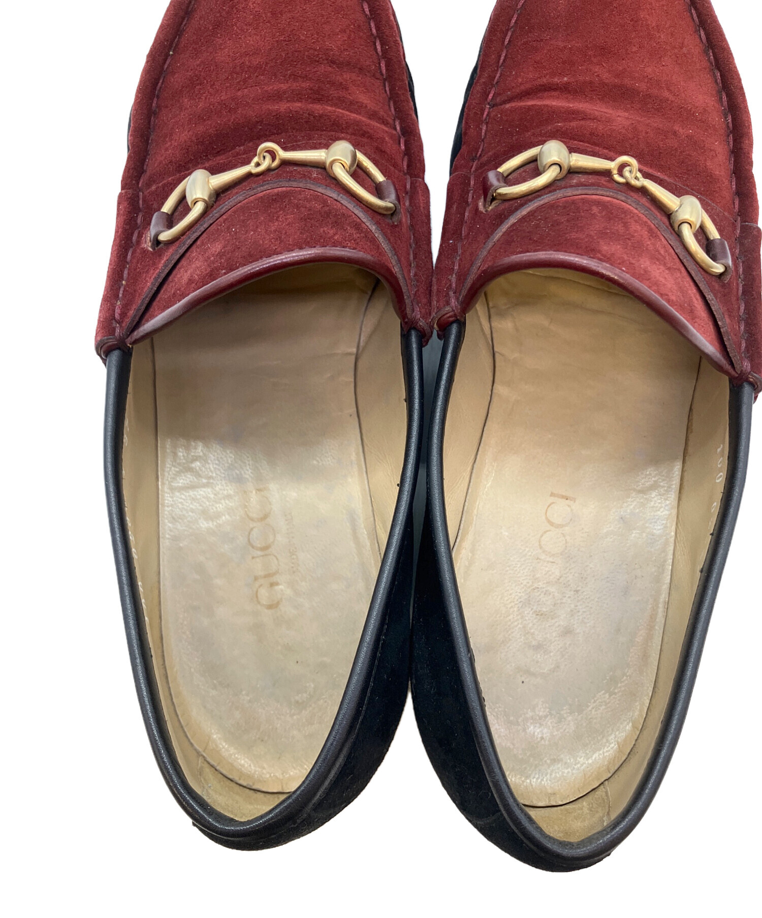 GUCCI グッチ　ローファー　バーガンディ ボルドー 中古・古着通販】GUCCI (グッチ) ビットローファー ボルドー×ブラック