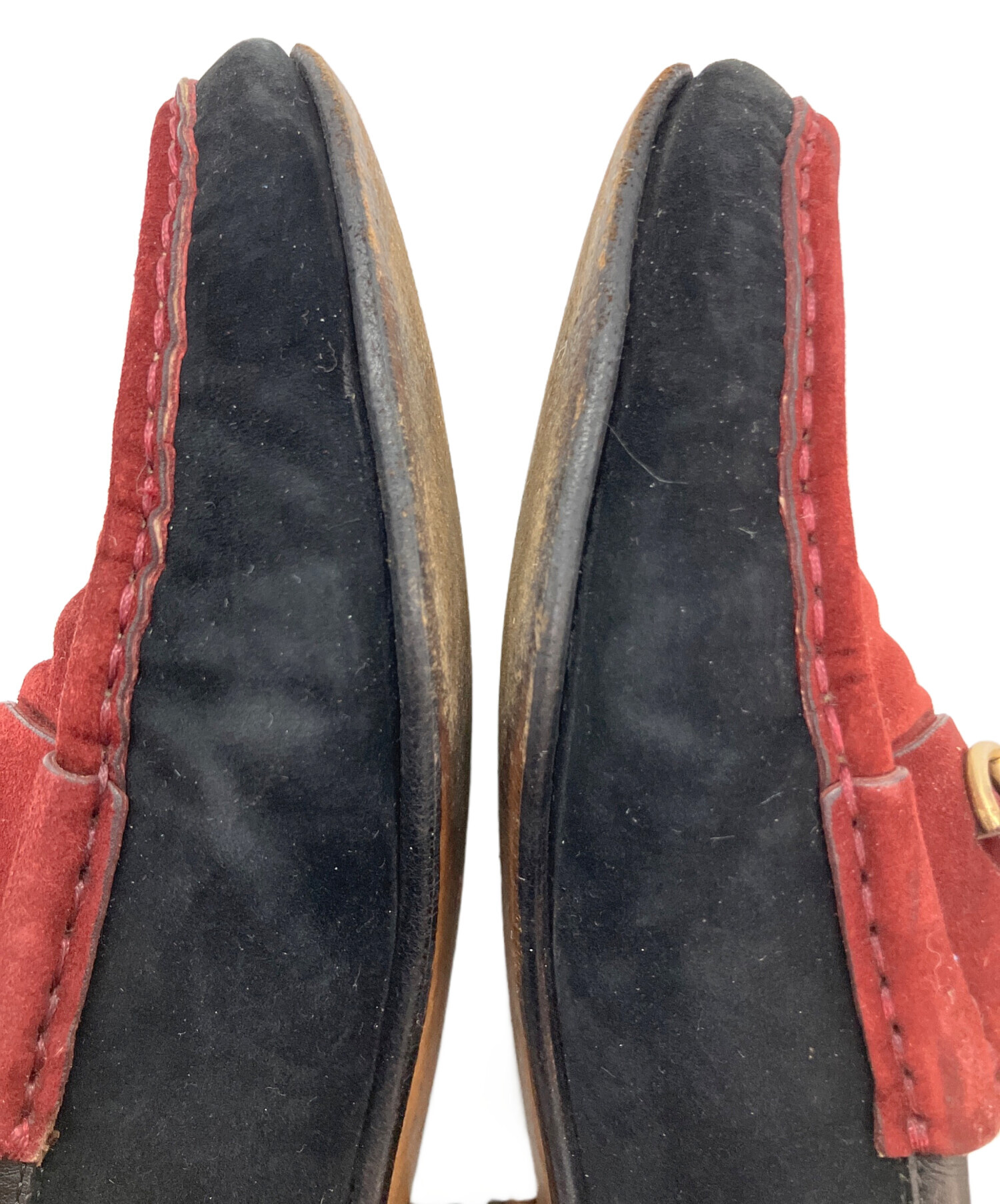 中古・古着通販】GUCCI (グッチ) ビットローファー ボルドー×ブラック