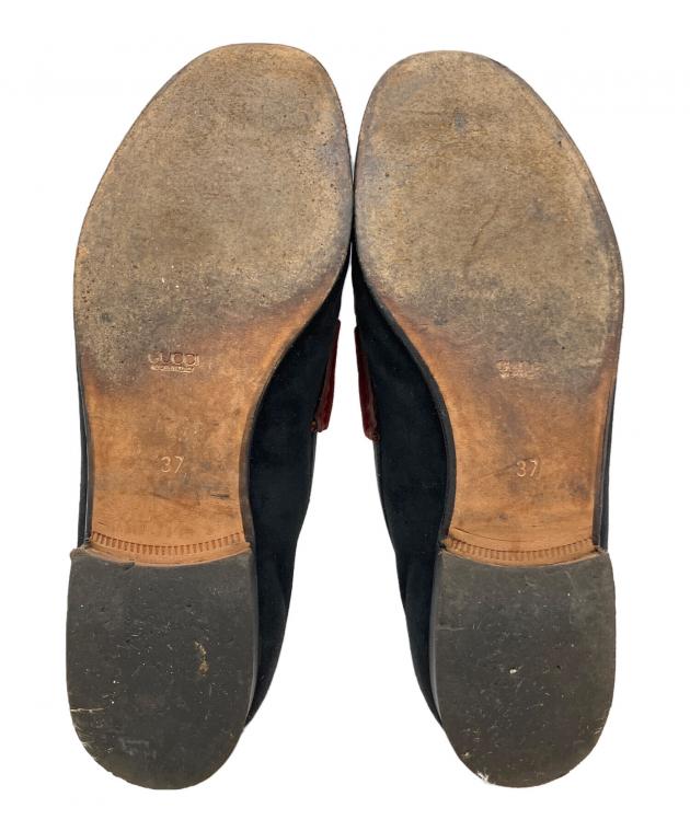 中古・古着通販】GUCCI (グッチ) ビットローファー ボルドー×ブラック