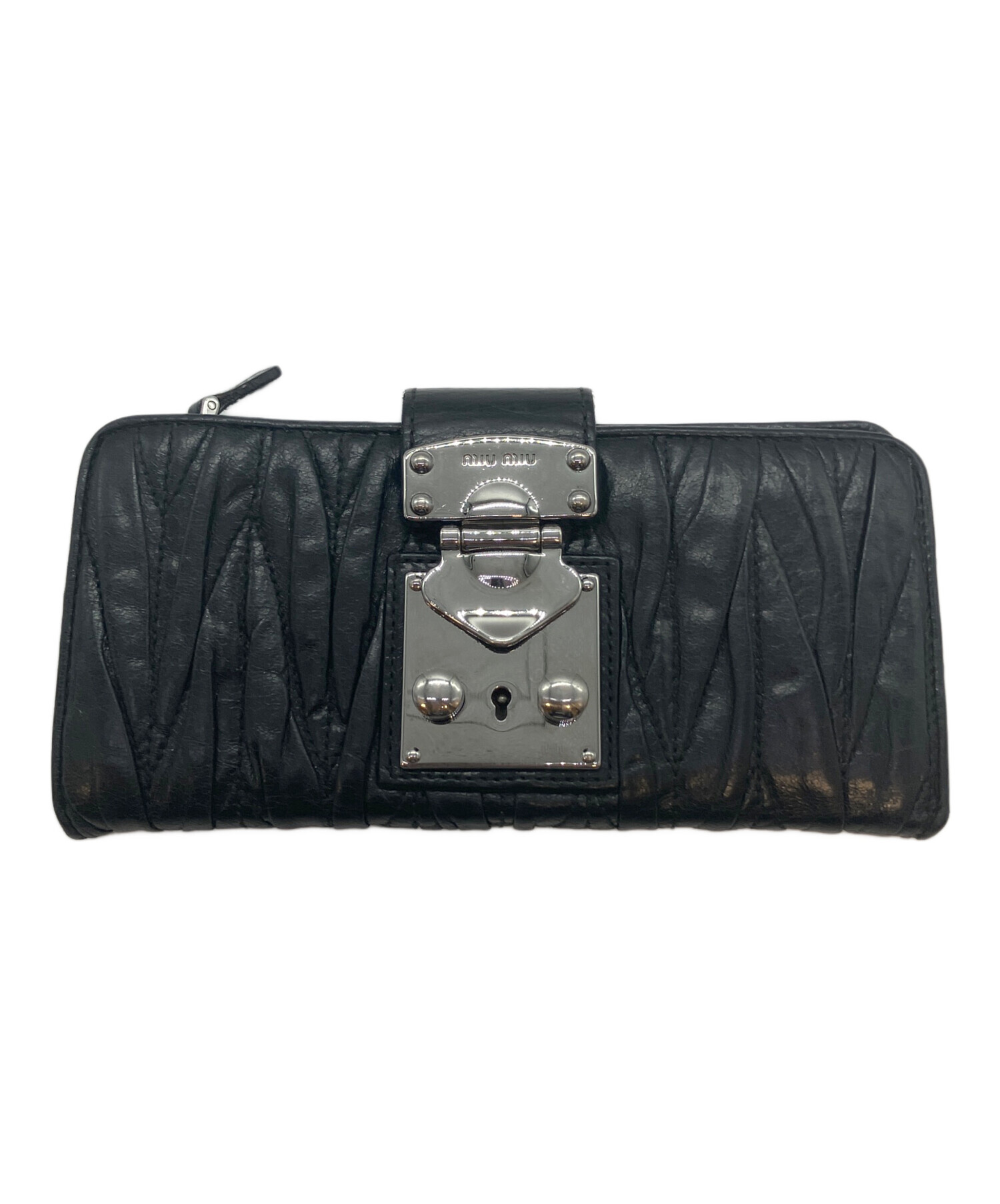 中古・古着通販】MIU MIU (ミュウミュウ) マテラッセ 長財布 ブラック