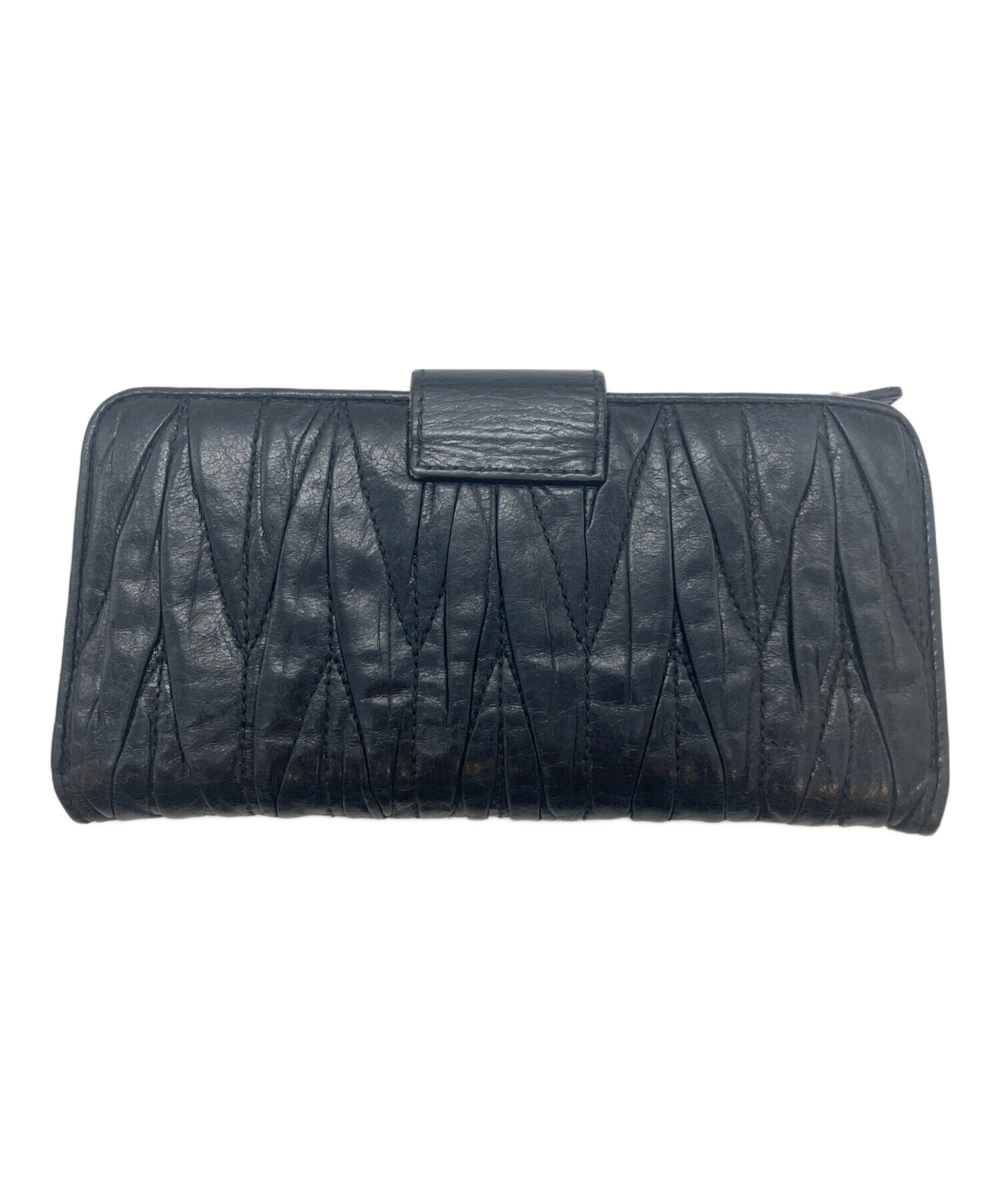 中古・古着通販】MIU MIU (ミュウミュウ) マテラッセ 長財布 ブラック