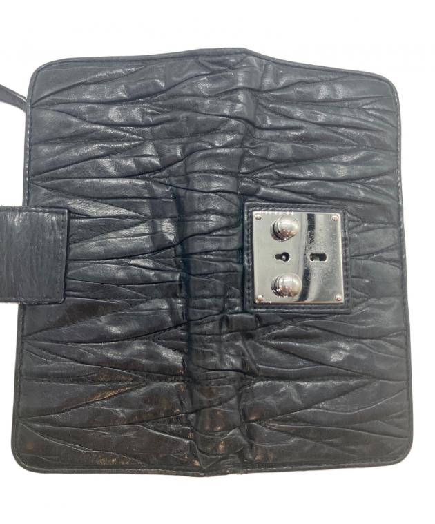 中古・古着通販】MIU MIU (ミュウミュウ) マテラッセ 長財布 ブラック