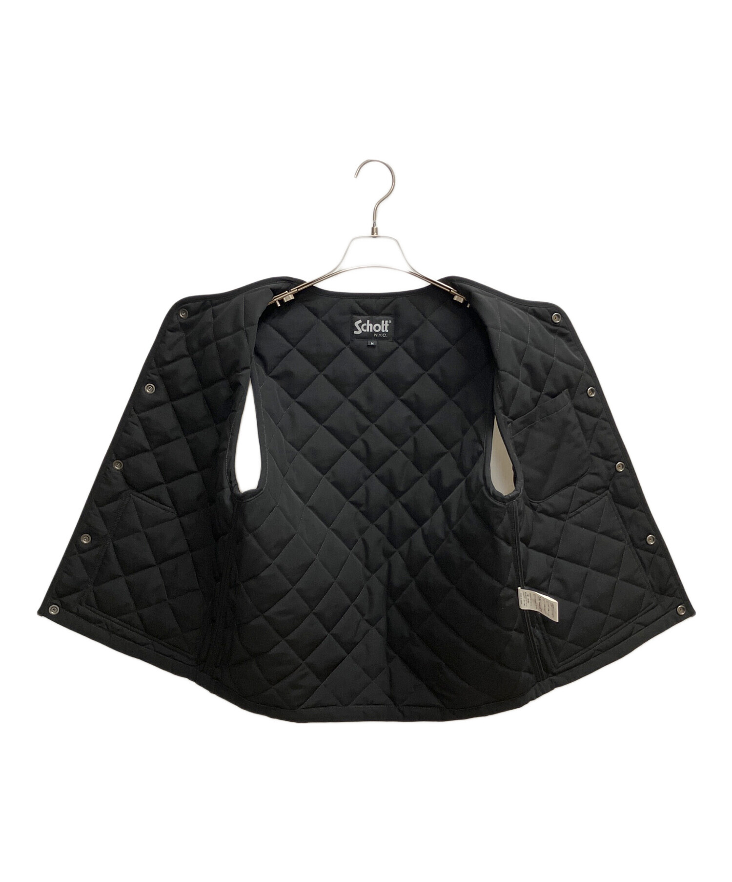 中古・古着通販】Schott (ショット) QUILTING WORK VEST ブラック