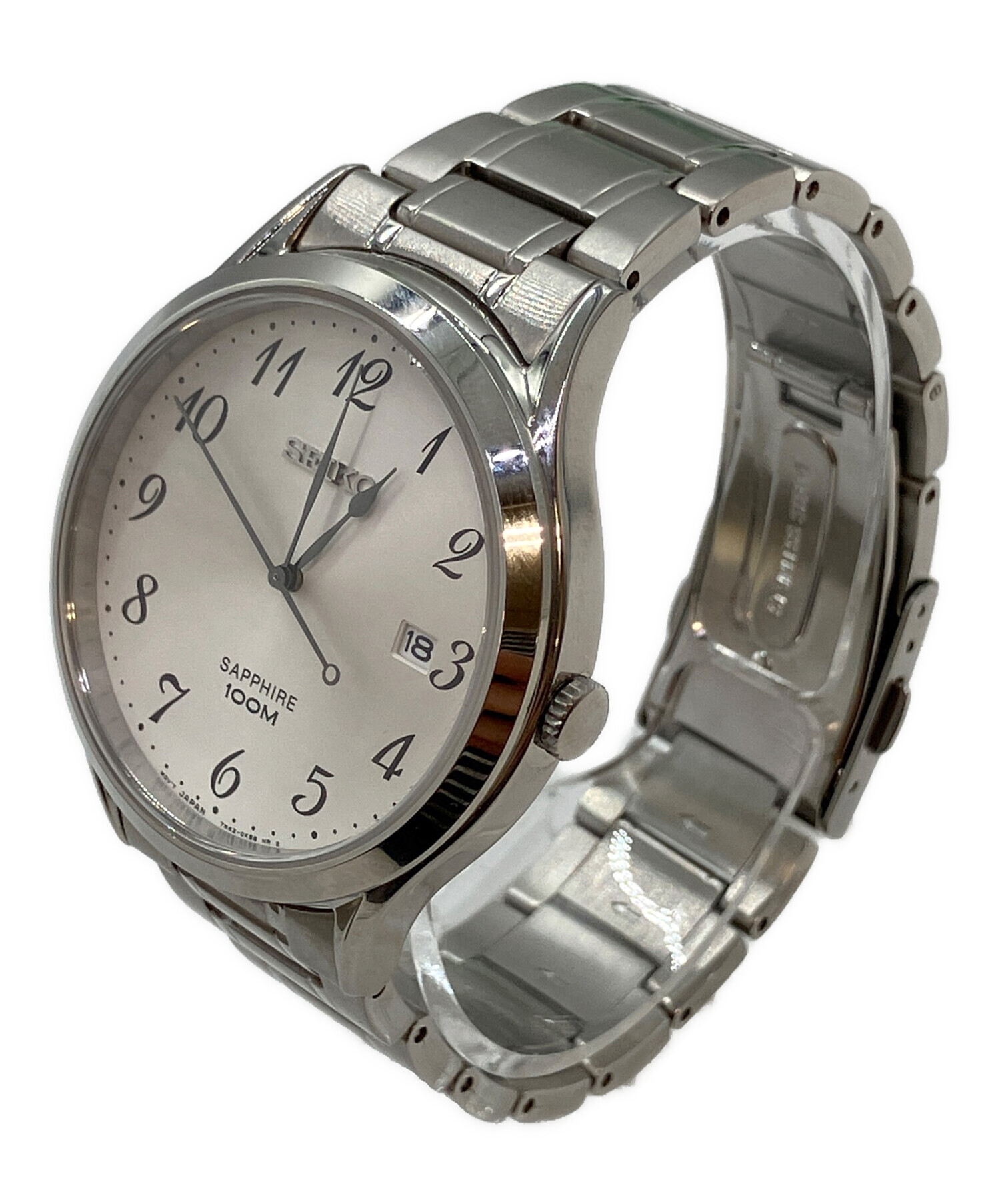 SEIKO アナログ腕時計 シルバー 中古・古着通販】SEIKO (セイコー) アナログ腕時計 ホワイト｜ブランド