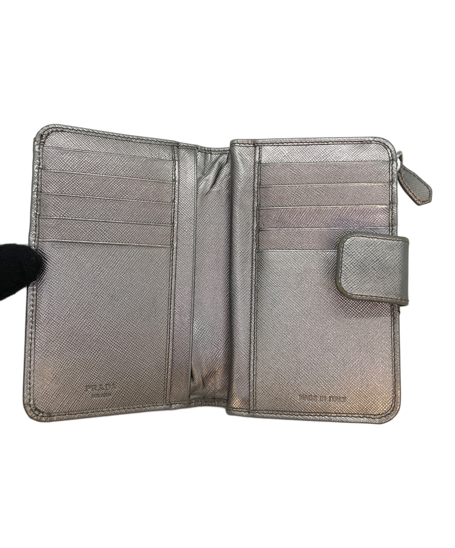 中古・古着通販】PRADA (プラダ) 2つ折り財布 シルバー｜ブランド