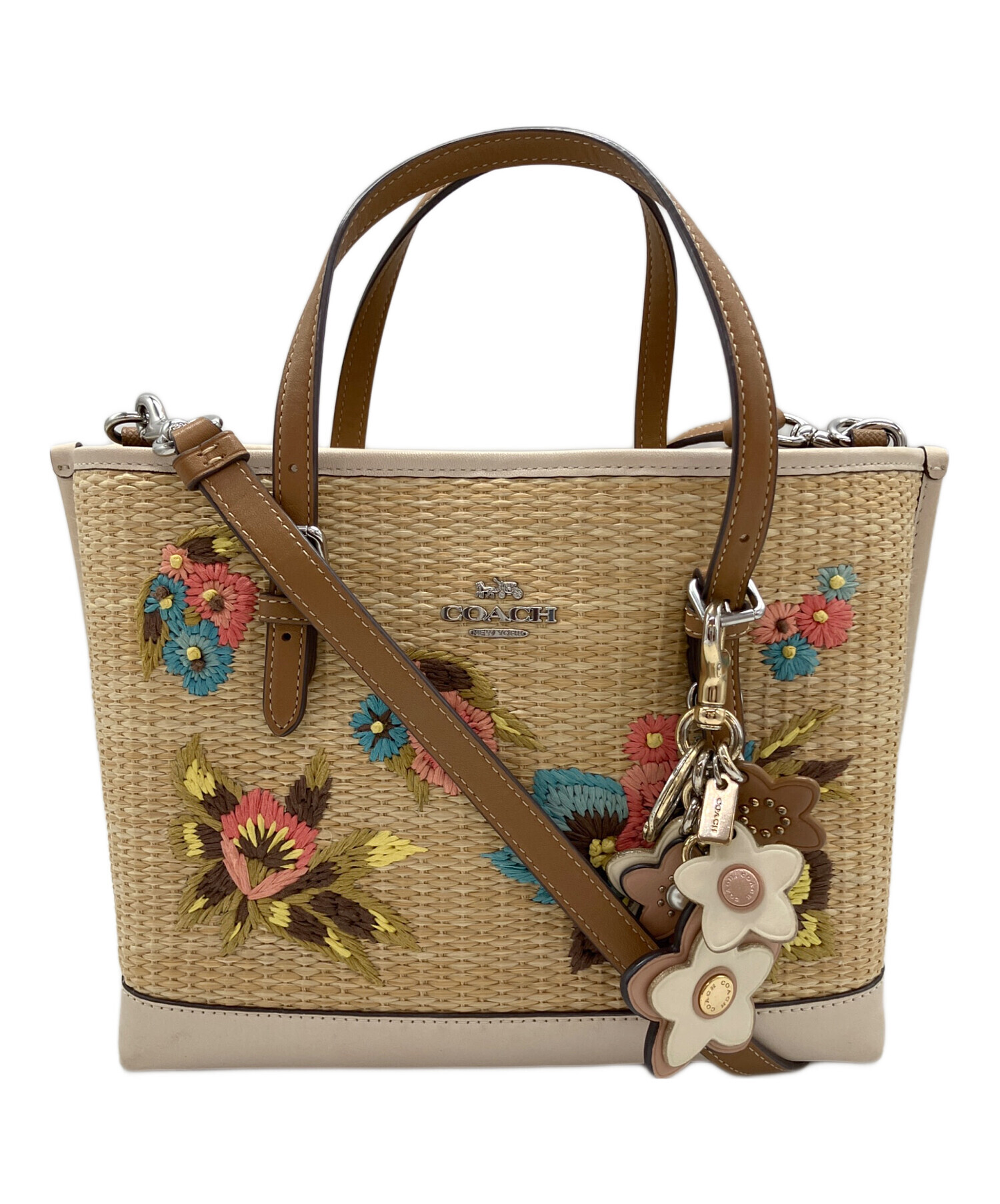 COACH コーチ モリートート ベージュ 中古・古着通販】COACH (コーチ) モリー トート 25・フローラル エン