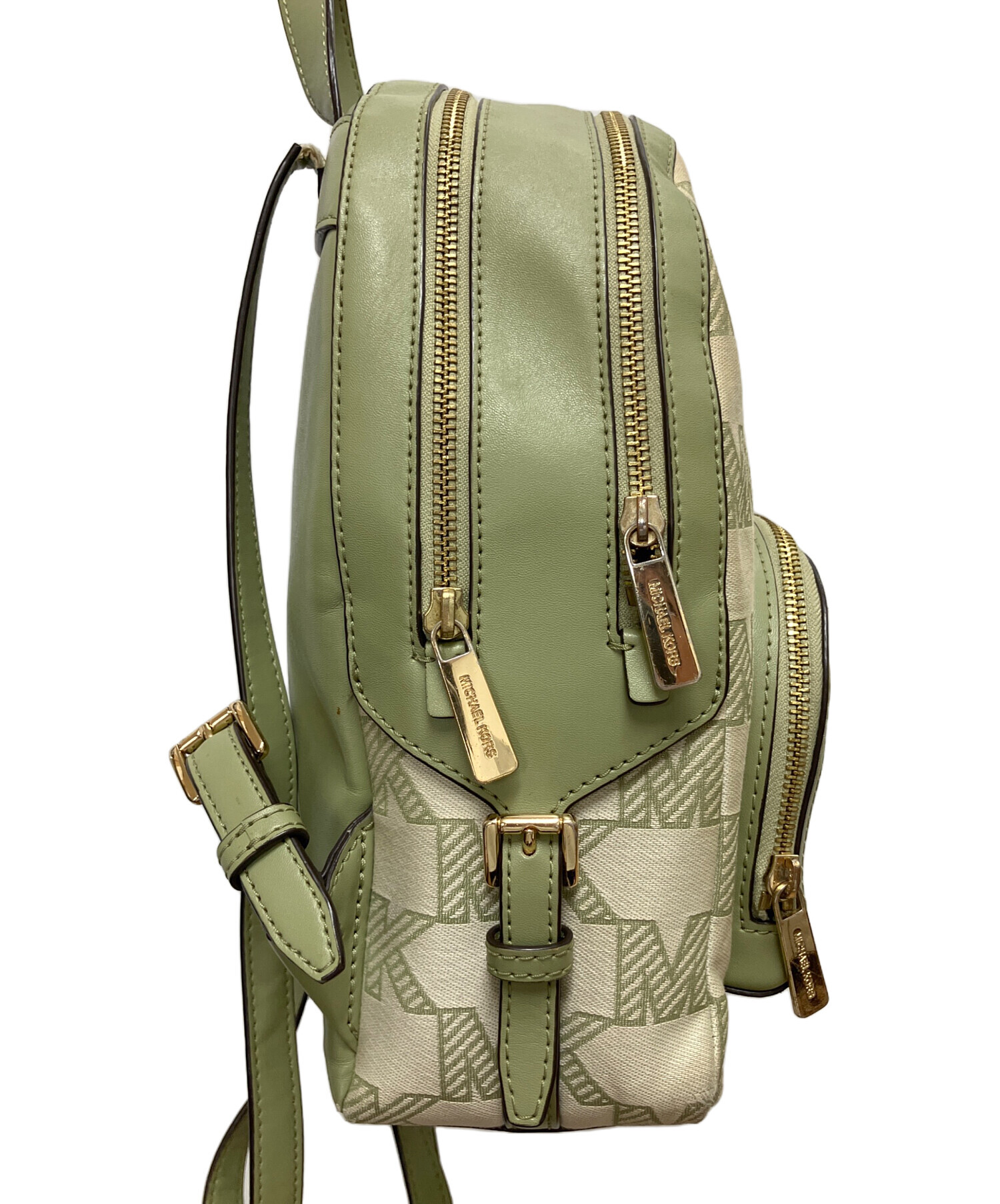 【最終値下げ】MICHAEL KORS マイケルコース リュック グリーン系 中古・古着通販】MICHAEL KORS (マイケル・コース) リュック グリーン