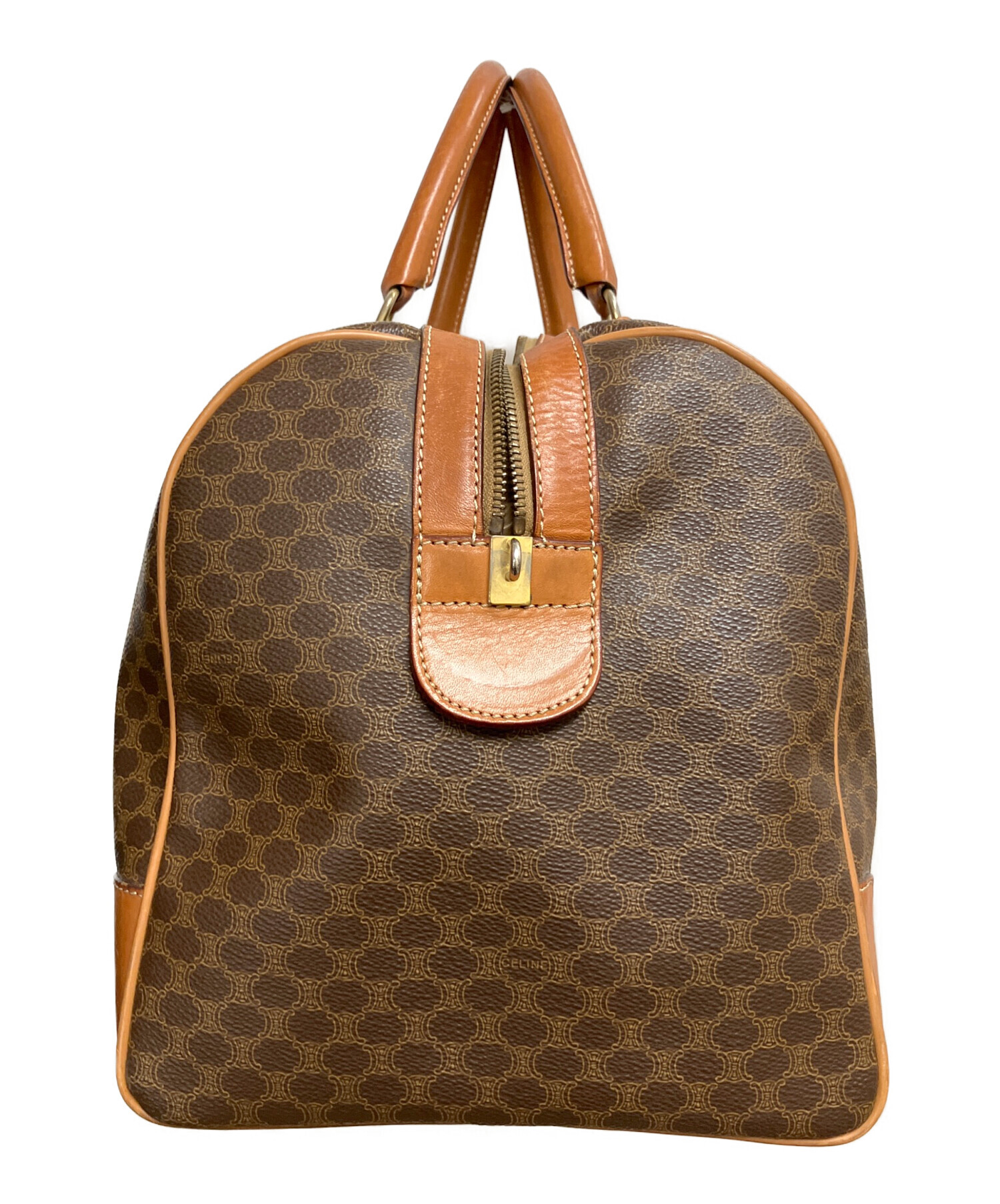 CELINE セリーヌ マカダム柄 ベスト M L ヴィンテージ　古着　西川 中古・古着通販】CELINE (セリーヌ) マカダム ボストンバッグ ブラウン