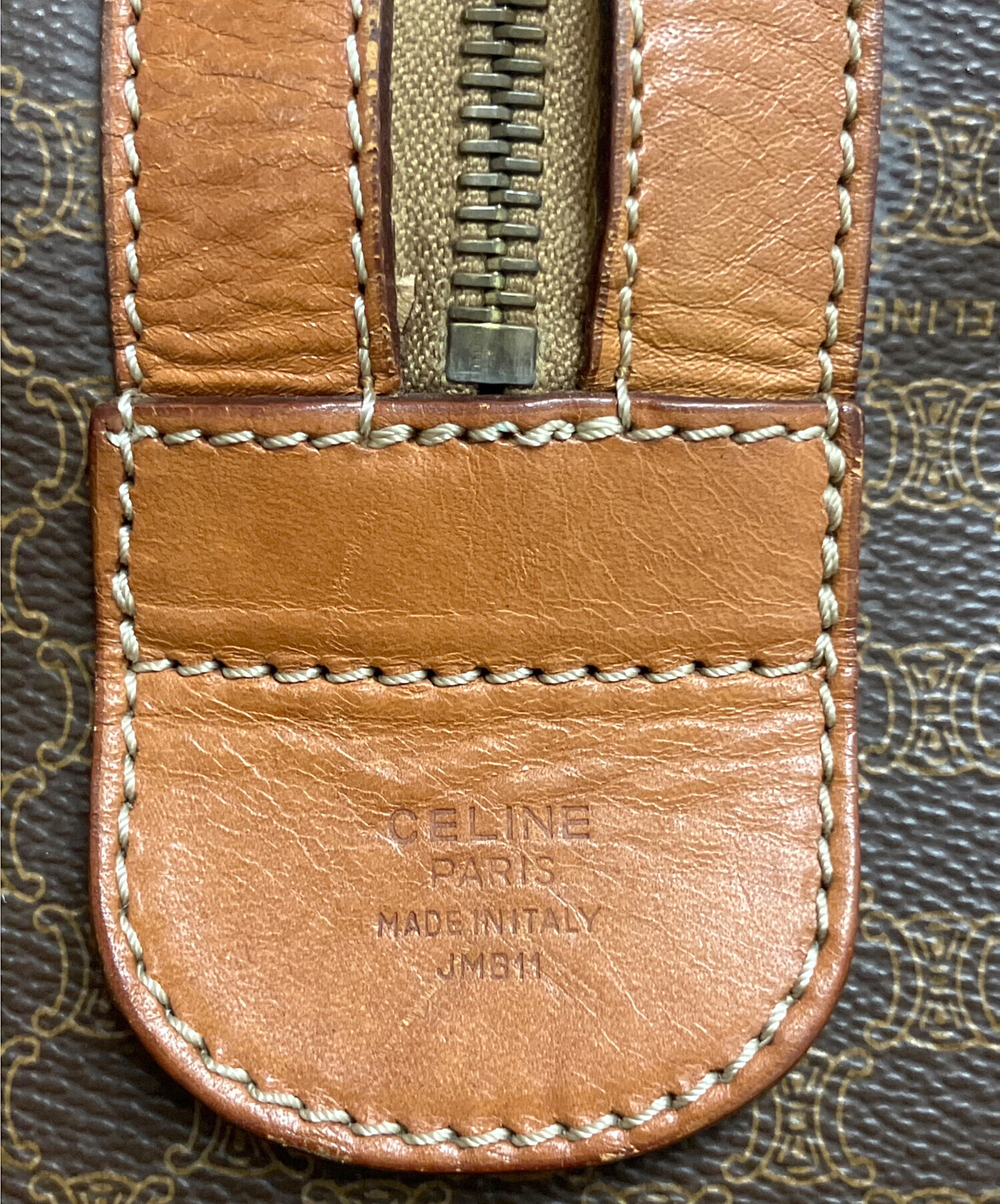 中古・古着通販】CELINE (セリーヌ) マカダム ボストンバッグ ブラウン
