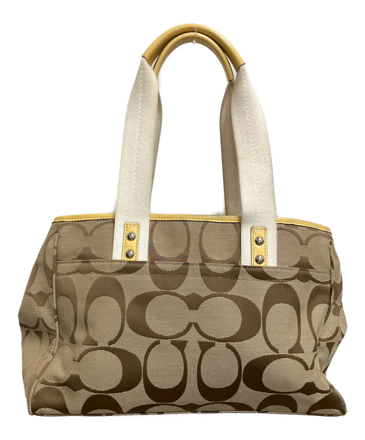 【美品】COACH コーチ シグネチャー トートバッグ 中古・古着通販】COACH (コーチ) シグネチャー トートバッグ ベージュ