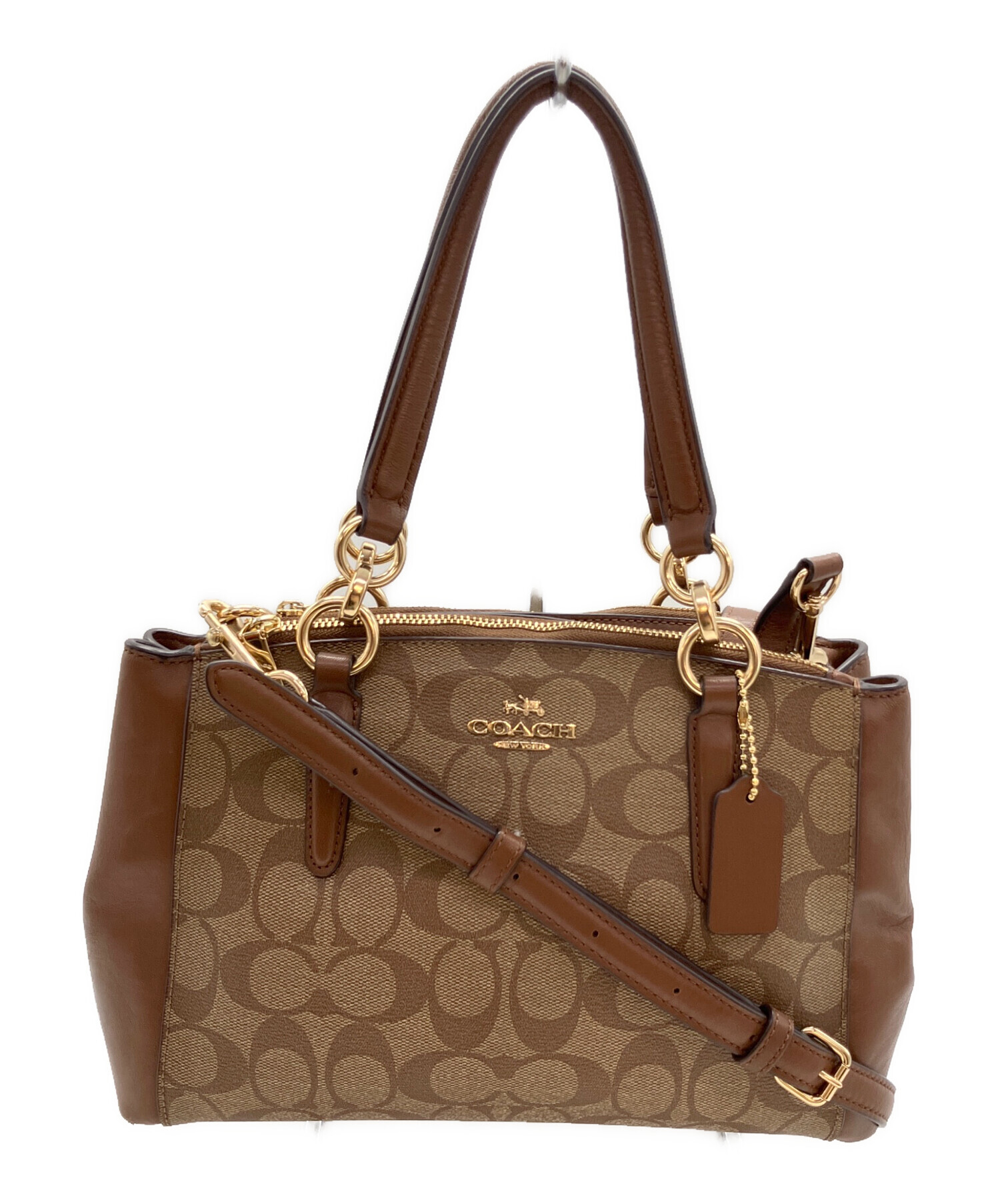 【未使用品】COACH シグネチャー ハンドバッグ ブラウン 中古・古着通販】COACH (コーチ) シグネチャー ミニ クリスティー