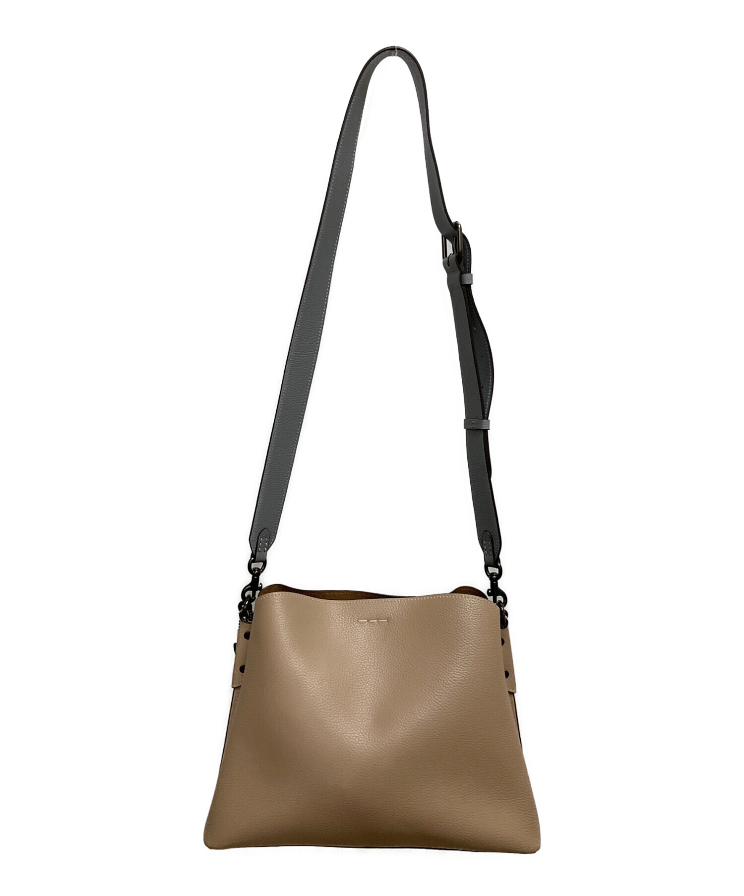 未使用級 コーチ ウィロウ サドルバッグ ショルダーバッグ 2way レザー 中古・古着通販】COACH (コーチ) ウィロウ ショルダーバッグ ベージュ