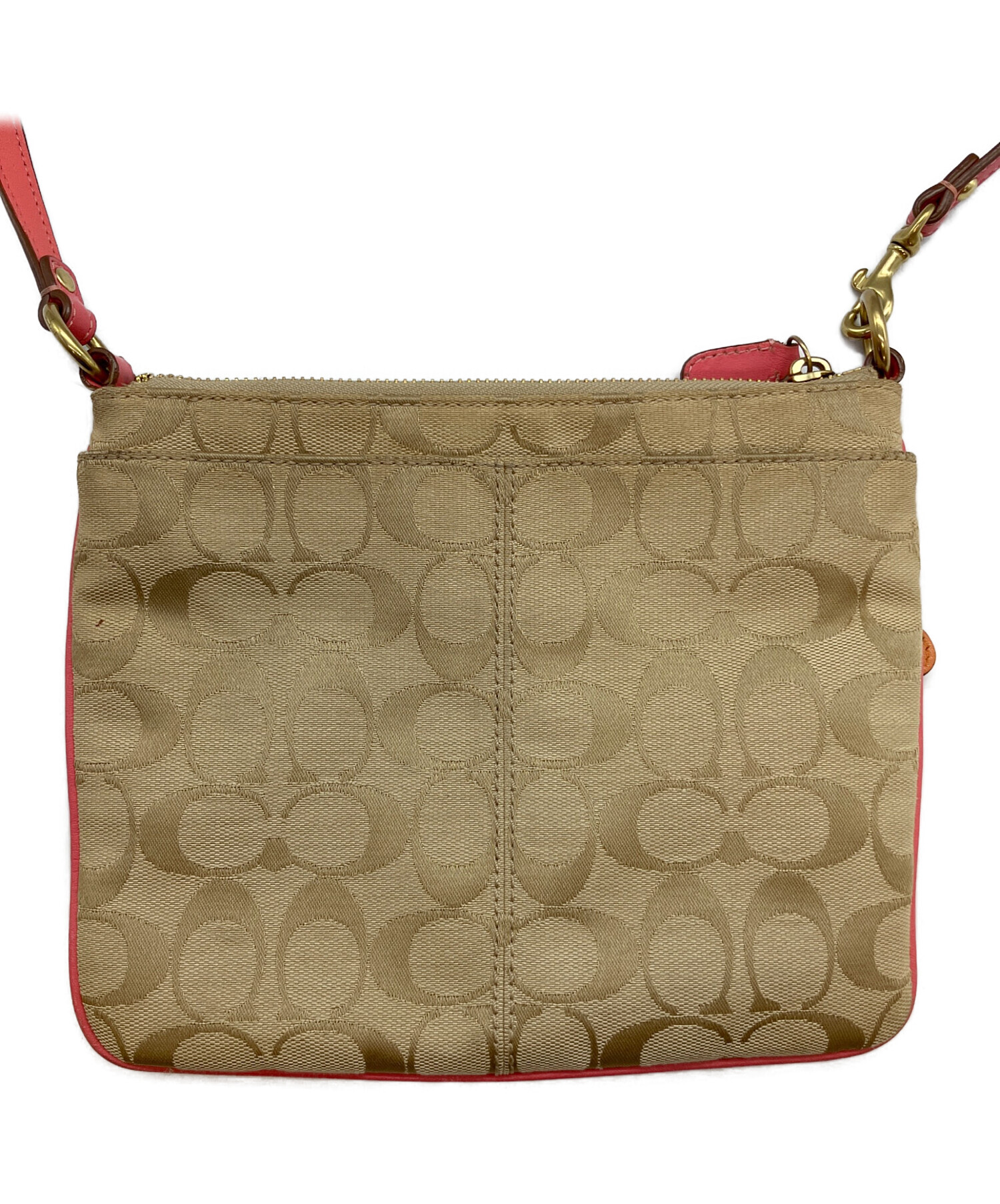【※コメントより購入】ショルダーバッグ ベージュ 中古・古着通販】COACH (コーチ) シグネチャー ショルダーバッグ
