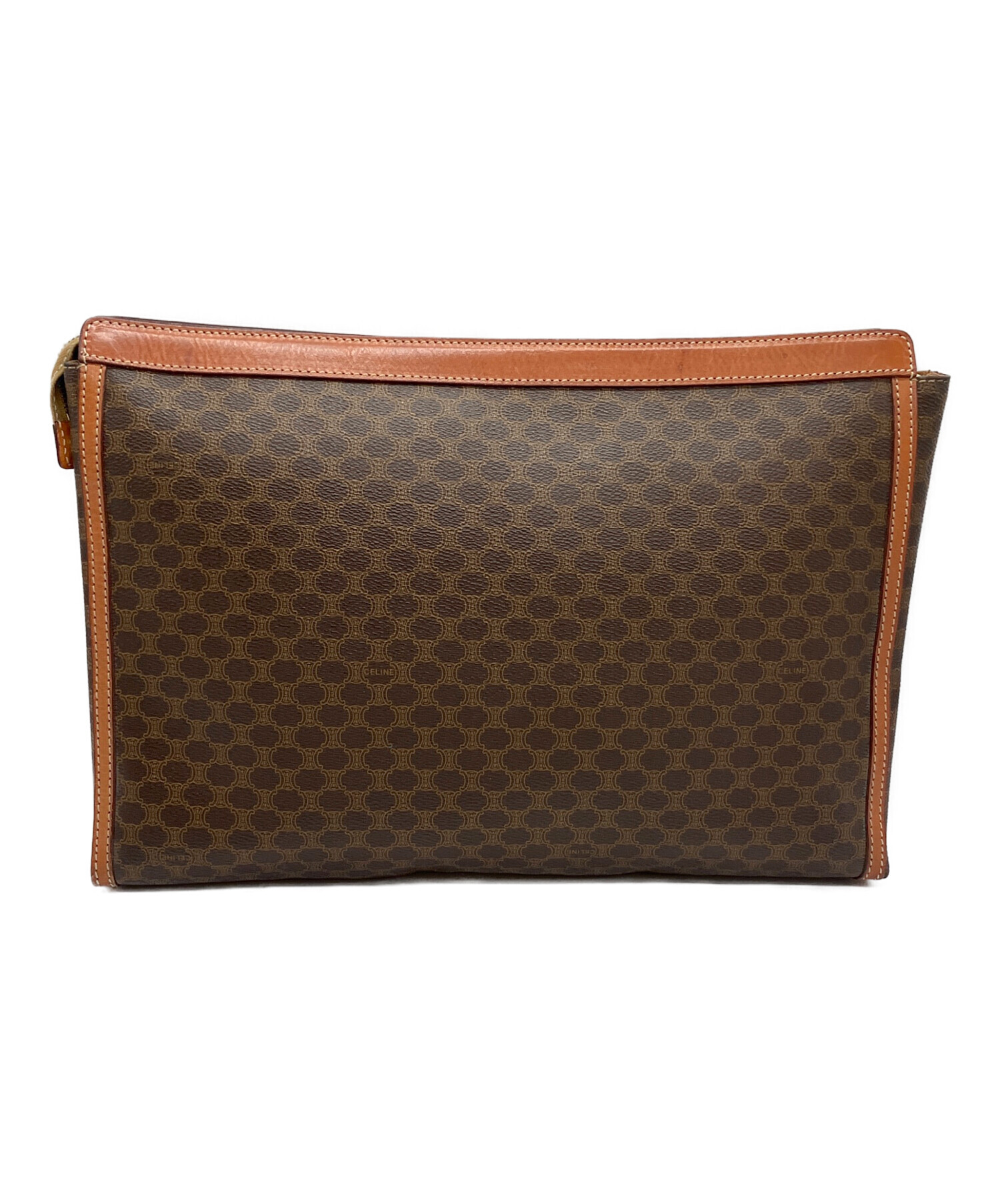 CELINE（セリーヌ）　マカダム柄　クラッチバッグ 中古・古着通販】CELINE (セリーヌ) マカダム クラッチバッグ ブラウン