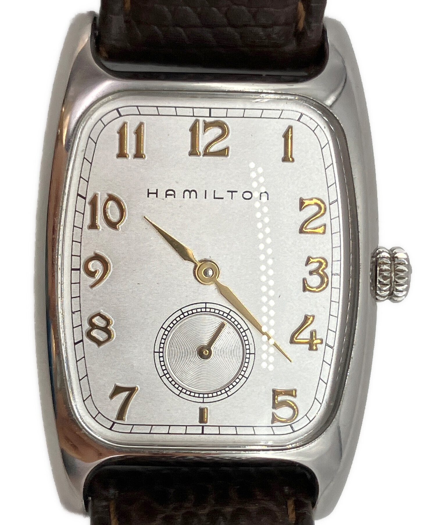 HAMILTON ハミルトン 腕時計 - シルバーx茶 【古着】【中古】 中古・古着通販】HAMILTON (ハミルトン) ボルトン リストウォッチ