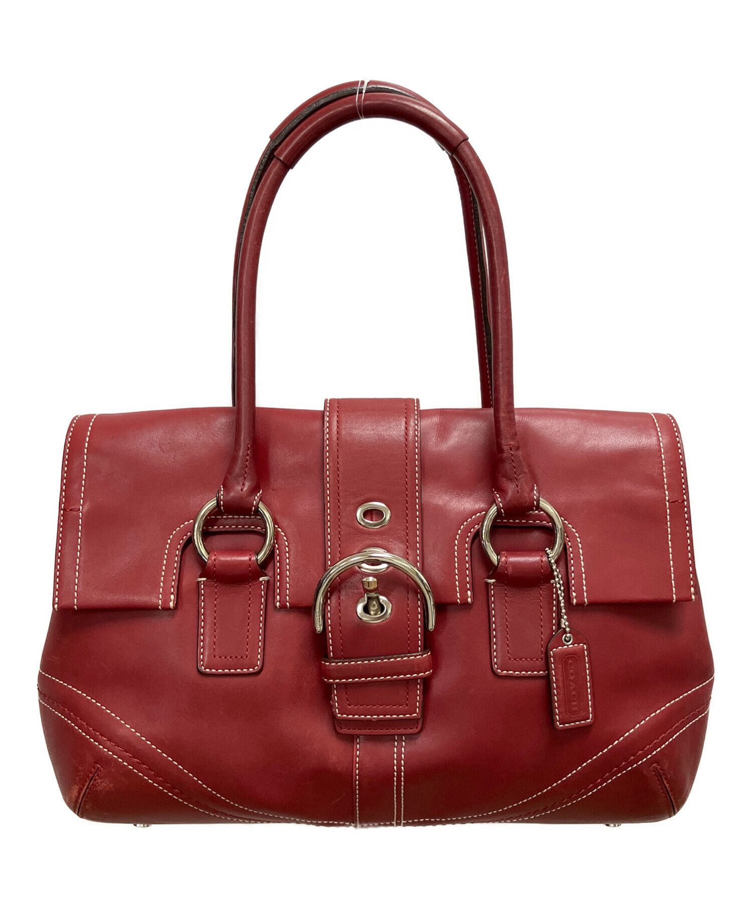 コーチ ハンドバッグ F0873-12513 COACH 中古・古着通販】COACH (コーチ) ハンドバッグ レッド｜ブランド・古着