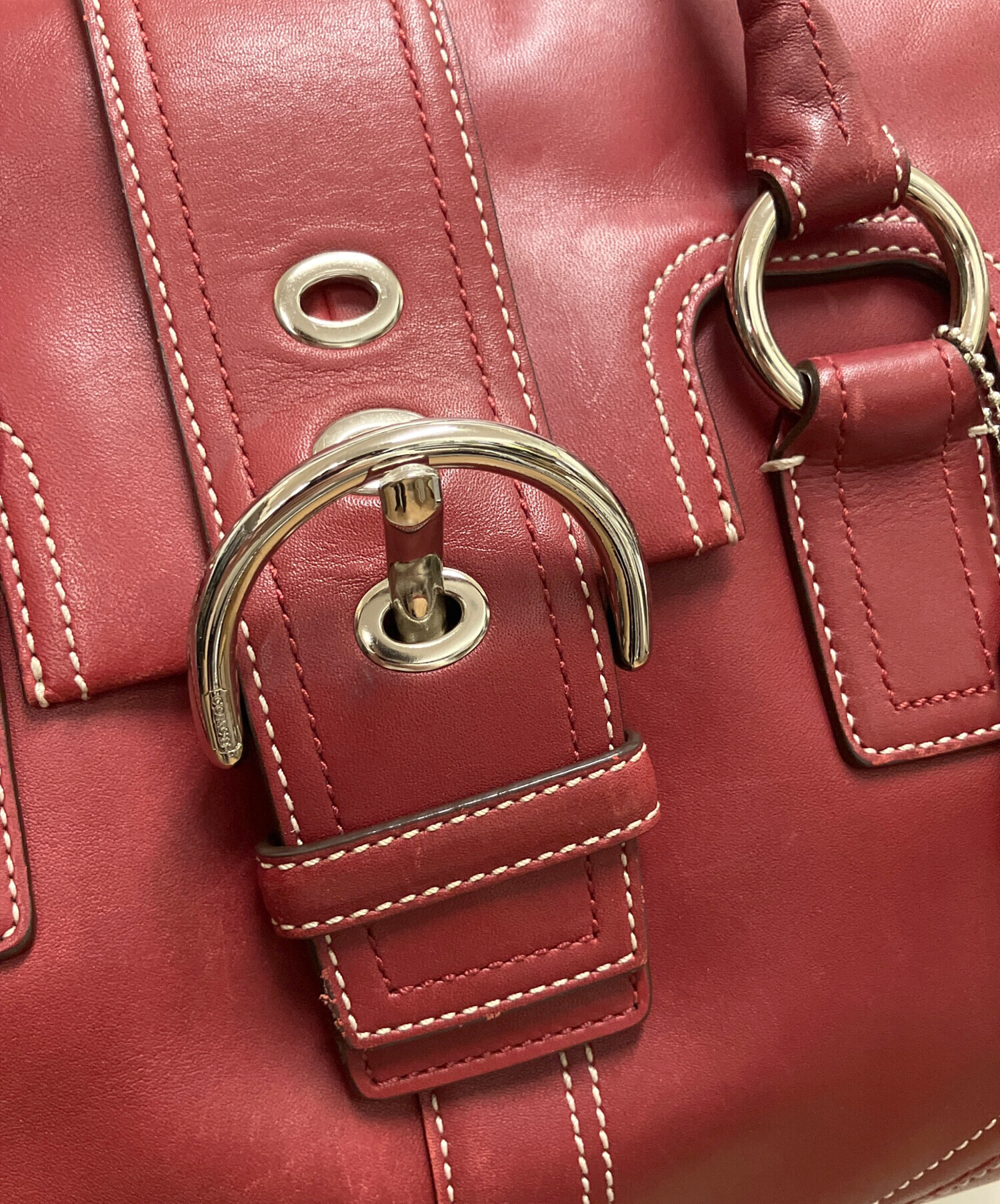 コーチ ハンドバッグ F0873-12513 COACH 中古・古着通販】COACH (コーチ) ハンドバッグ レッド｜ブランド・古着