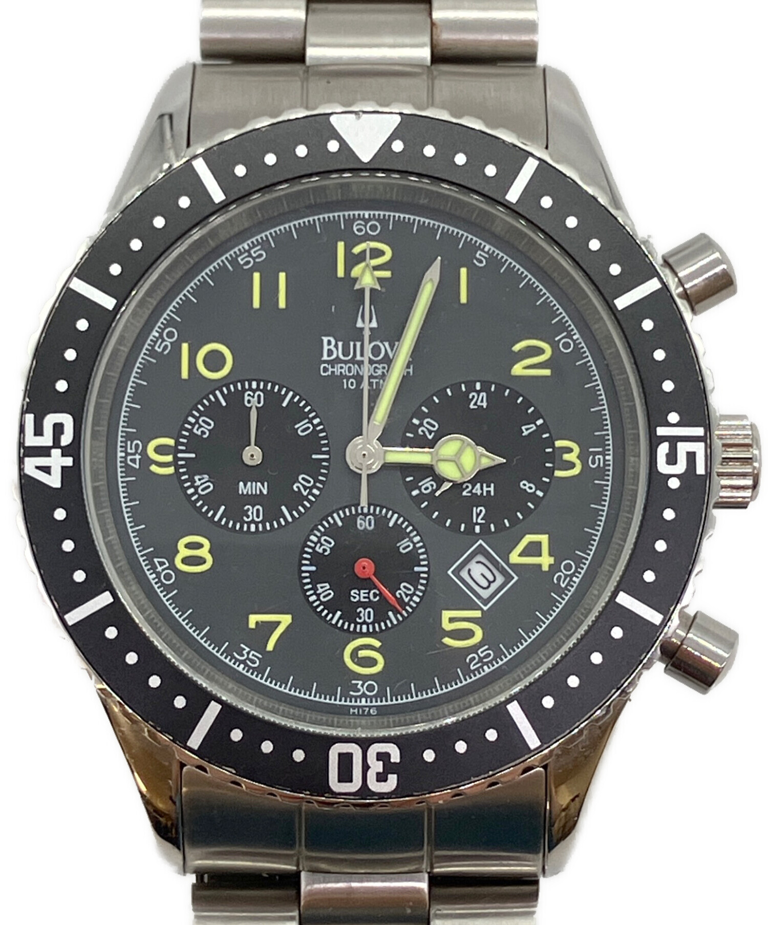 中古・古着通販】BULOVA (ブローバ) クロノグラフ クォーツ腕時計 